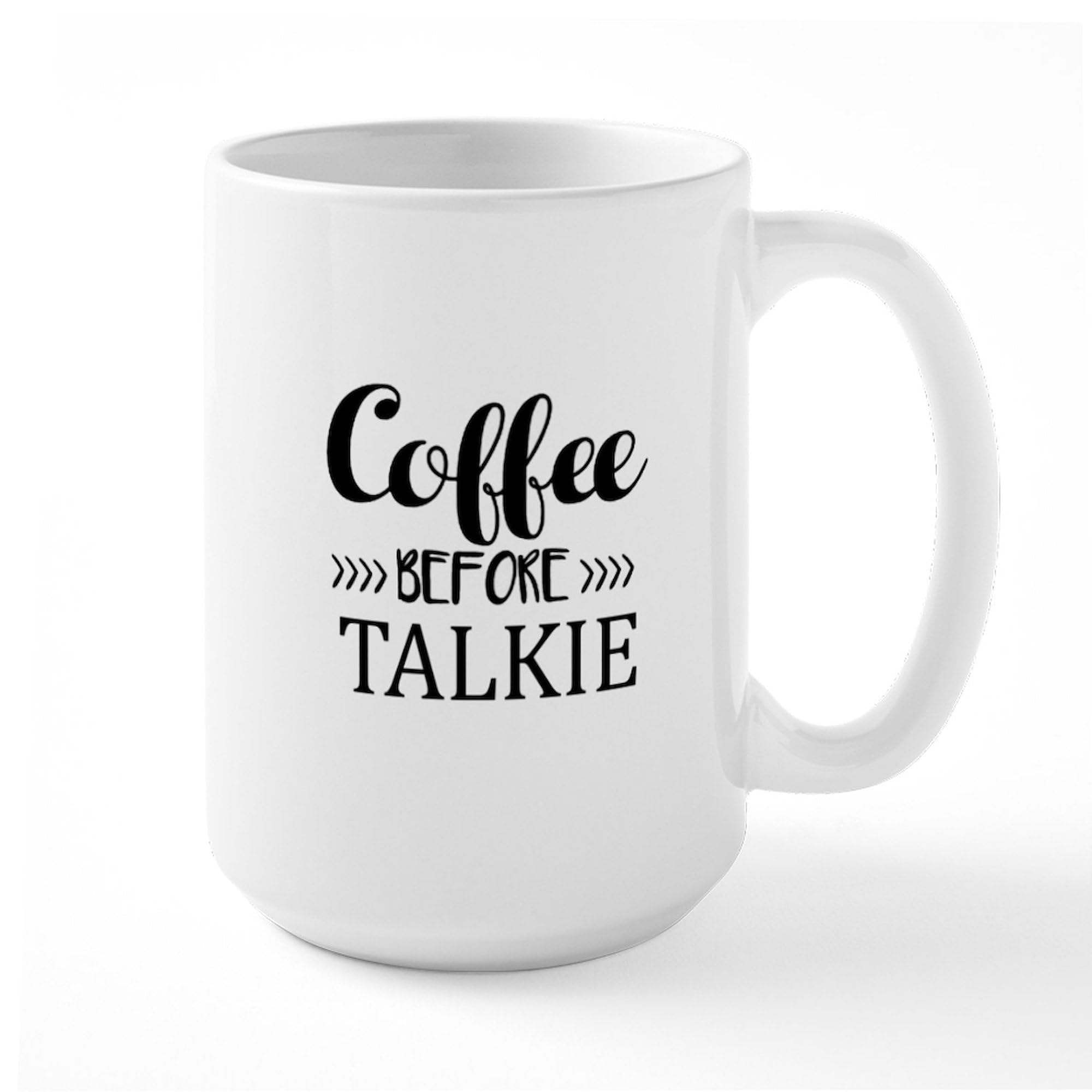 CafePress Coffee Before Talkie 15 oz (444 ml) Ceramic Coffee Mug - Funny Novelty Gift for Coffee Lovers, Office Humor, Coworker Gifts, and Morning Brew Enjoyment