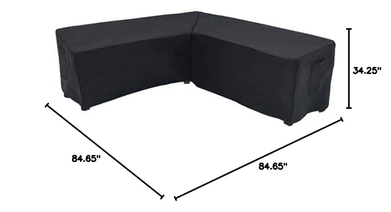 Waterproof V-Shaped Sectional Sofa Cover for Outdoor Patio Furniture - 215x215x87cm - Durable Garden Couch Protector for All Weather Protection | Perfect for Backyard, Deck, and Poolside Use