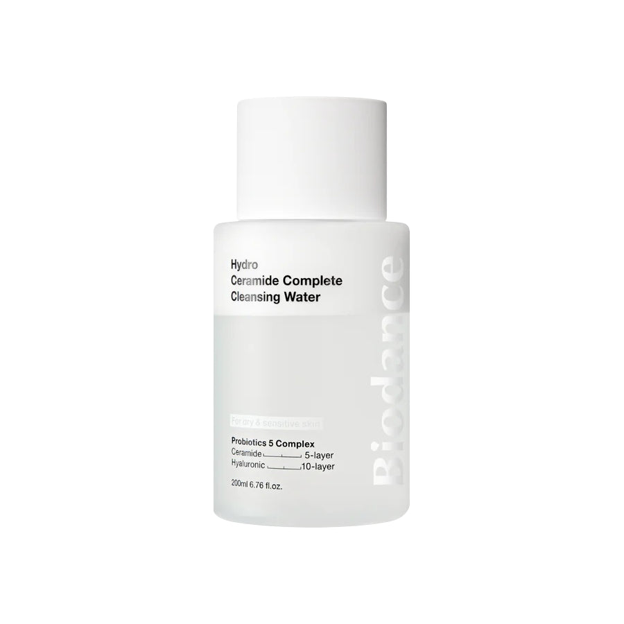 Biodance Hydro Ceramide Complete Cleansing Water 200ml - Gentle Facial Cleanser for Dry & Sensitive Skin | Hydrating Makeup Remover & Daily Skincare Essential