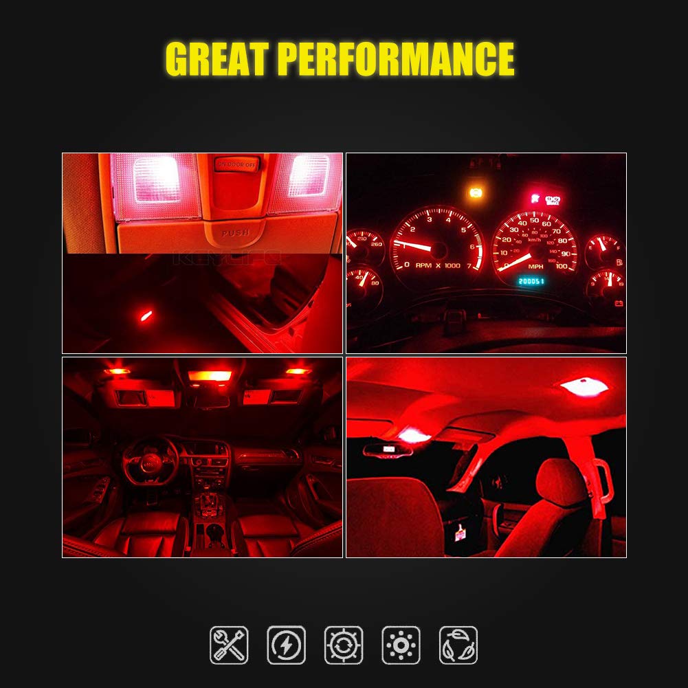 AUXLIGHT T10 921 194 168 912 LED Bulbs 12-Pack - Super Bright Red 12V LED Replacement Bulbs for RV, Camper, Trailer, Boat, Car Interior Dome & License Plate Lights - Perfect for Interior Lighting, Backup Reverse Lights & Vehicle Customization