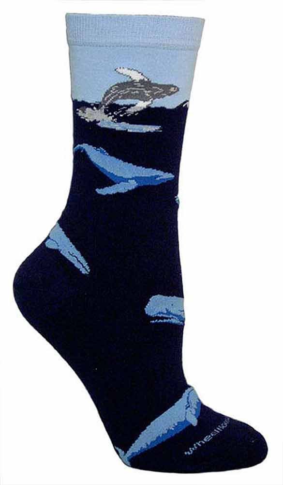 Whale Print Crew Socks for Women - Soft & Comfortable Ankle Socks - Perfect for Casual Wear, Gifts, and Whale Lovers