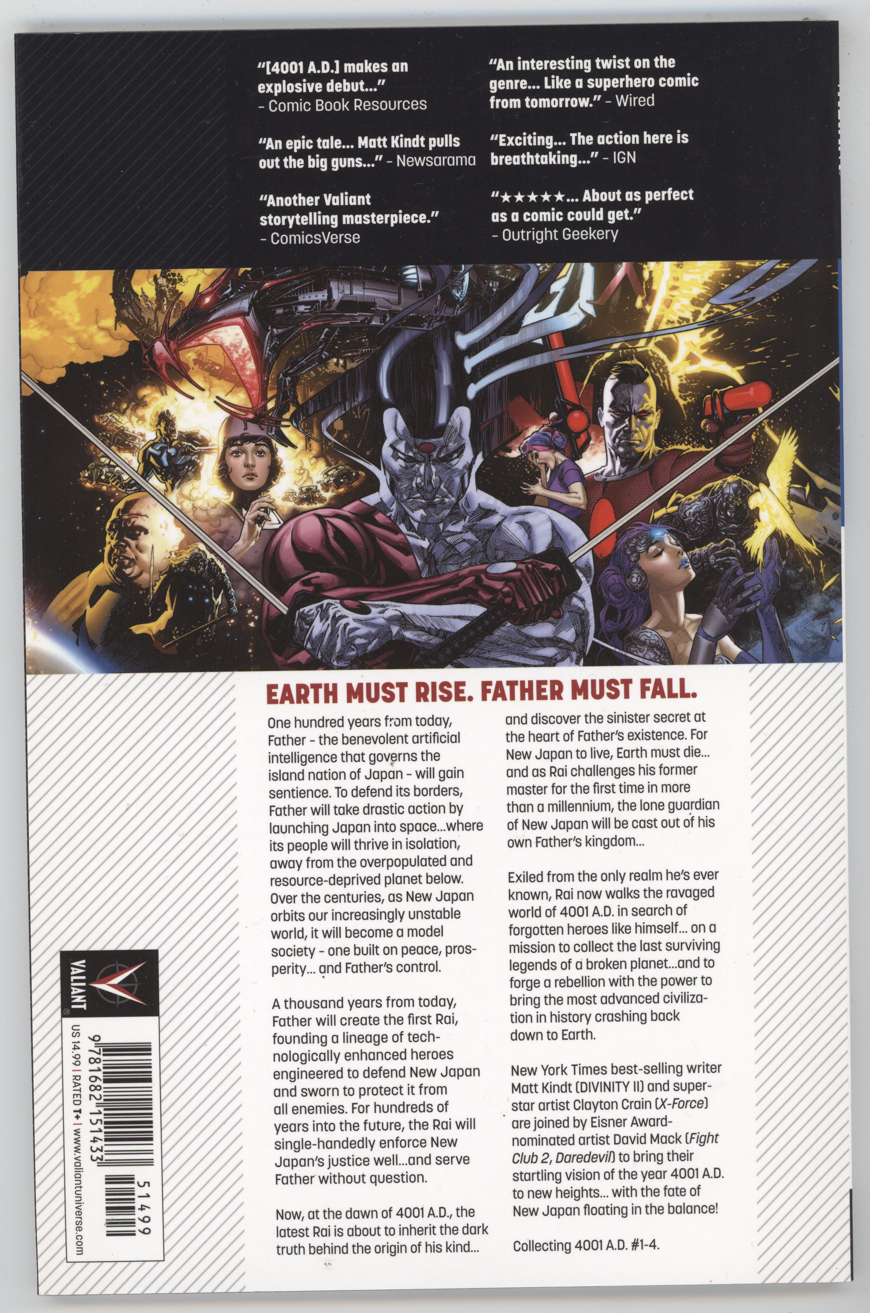 4001 AD TPB Valiant Comics 2016 NM - Clayton Crain, David Mack, Matt Kindt | Collector's Edition Graphic Novel for Sci-Fi Fans & Comic Book Enthusiasts