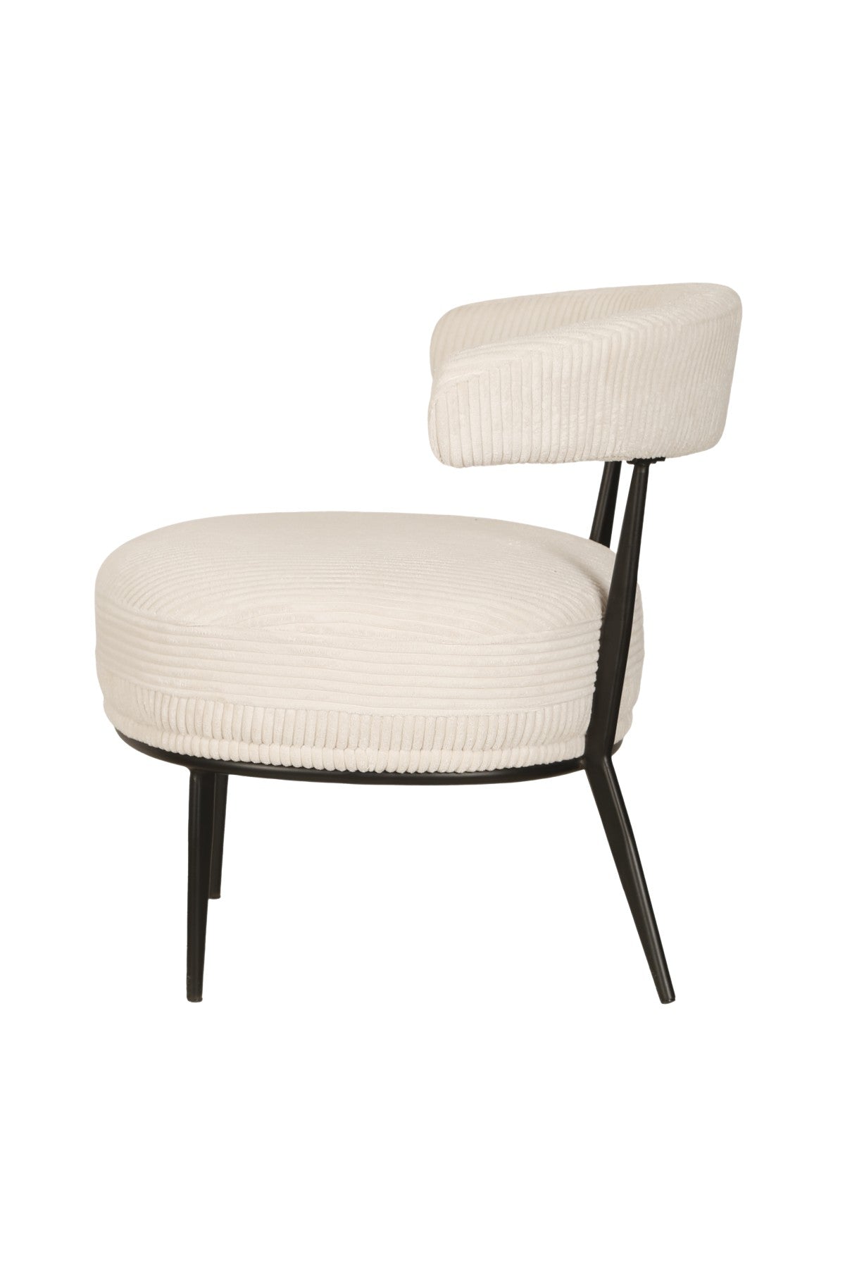 Modern Cream Accent Chair - Soft Upholstered Living Room Armchair for Home, Office & Lounge - Comfortable Reading Chair with Sturdy Metal Legs