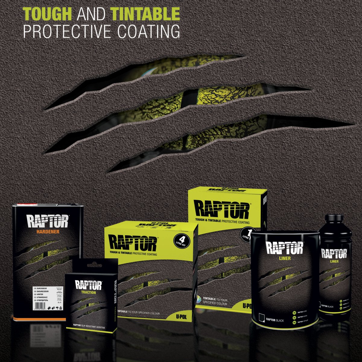 U-POL Raptor Bright Purple Urethane Truck Bed Liner Kit - 4 Liters with Spray Gun, Roller, Tray & Brush | Durable Protective Coating for Pickup Trucks, Trailers & Off-Road Vehicles | DIY Application for Automotive & Marine Surfaces