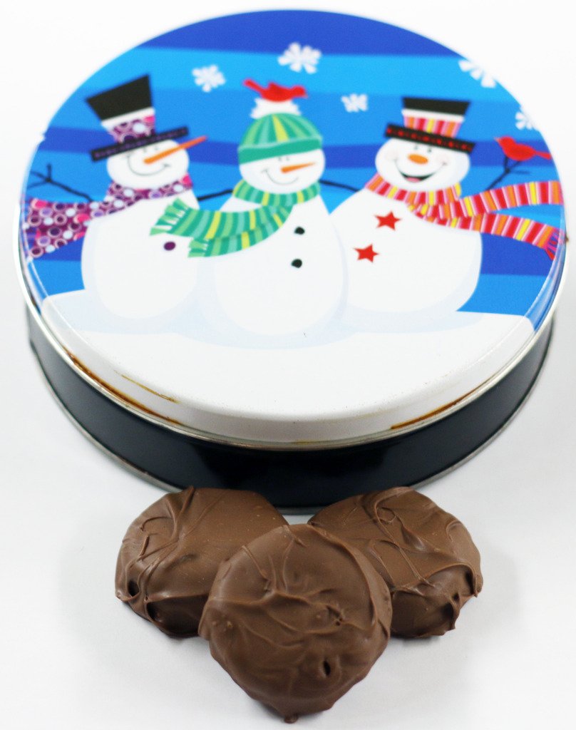 Scott's Cakes Milk Chocolate Covered Peanut Butter Oreos - Holiday Gift Tin (Snowman Design) - Perfect for Christmas Gifts, Office Treats & Winter Party Favors