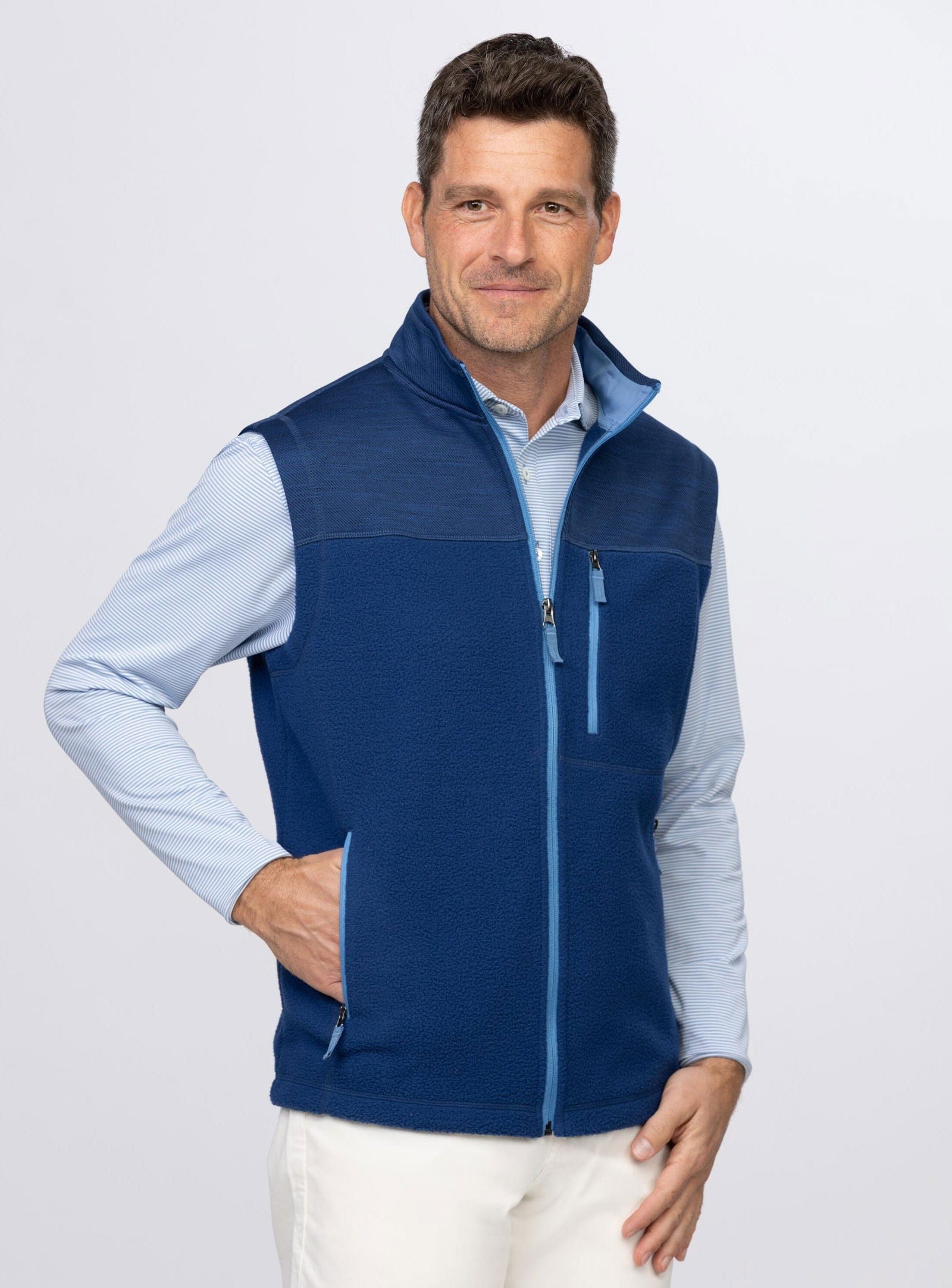 Steele Full Zip Vest for Men - Lightweight & Warm Fleece Lined Jacket - Outdoor Hiking, Running, Camping & Casual Wear