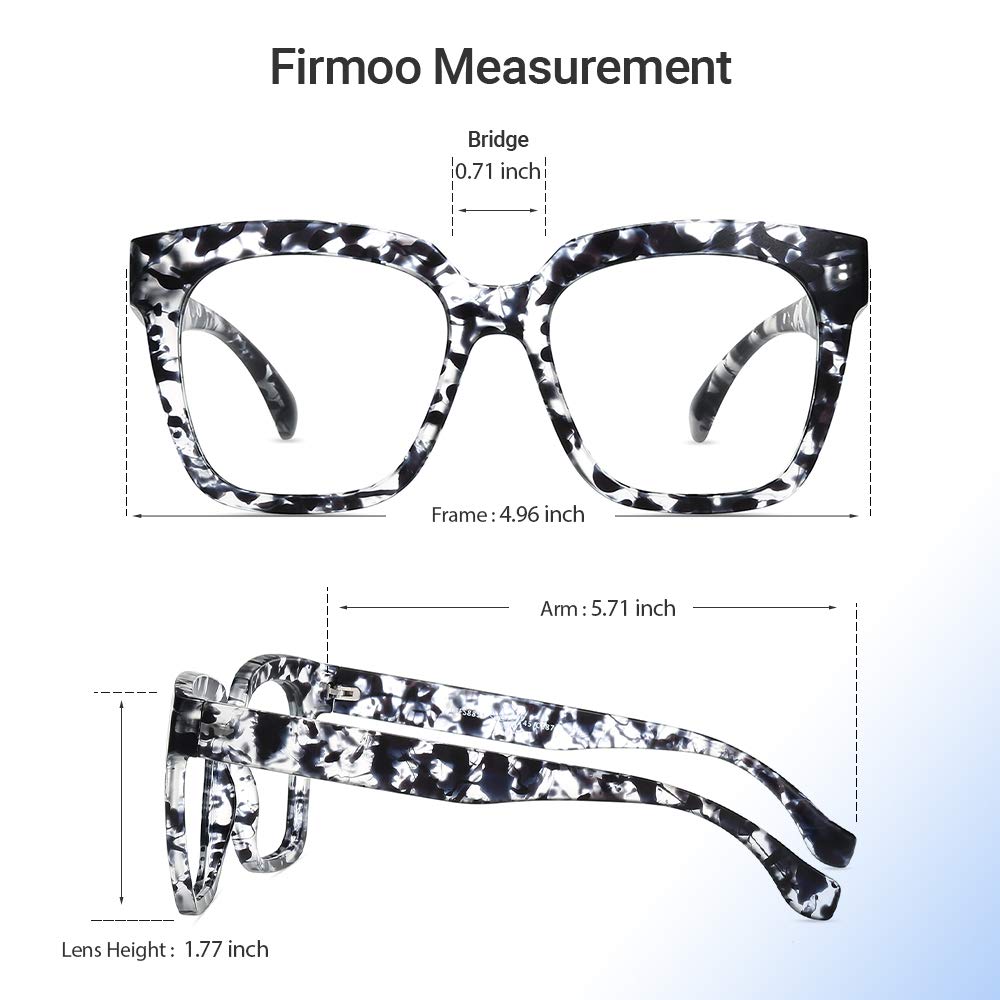 Firmoo Oversize Square Blue Light Blocking Glasses for Women & Men - Anti Eyestrain, UV Protection Computer Glasses for Gaming, Office Work & Screen Time