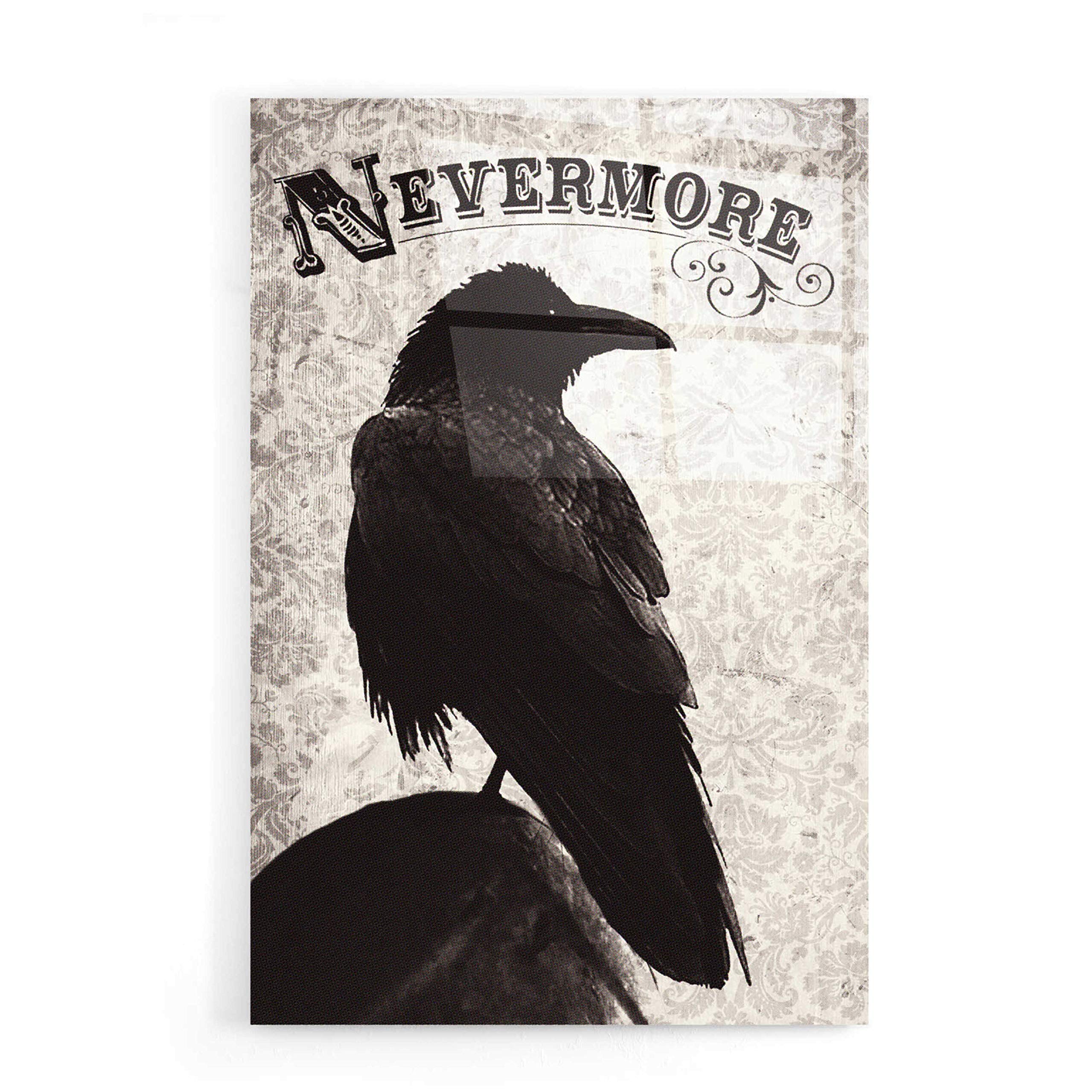 Epic 'Nevermore' Raven Painting by Michael Buxton - 16x24 Inch Acrylic Glass Wall Art Decor for Living Room, Bedroom & Office - Gothic Home Decor & Unique Gift Idea