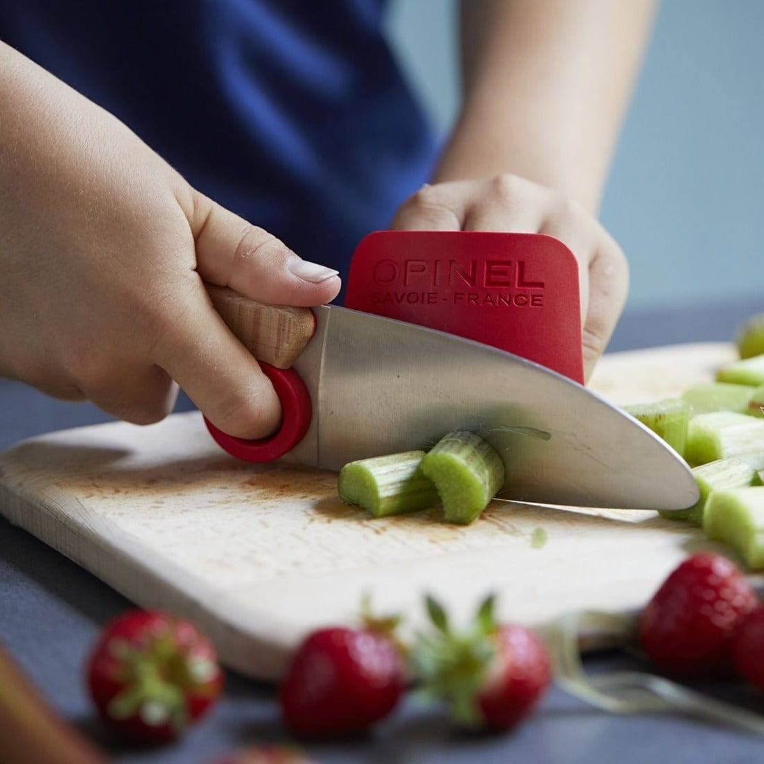 Opinel Le Petit Chef 3-Piece Knife Set with Peeler & Finger Guard - Red | Perfect for Cooking, Camping & Outdoor Adventures