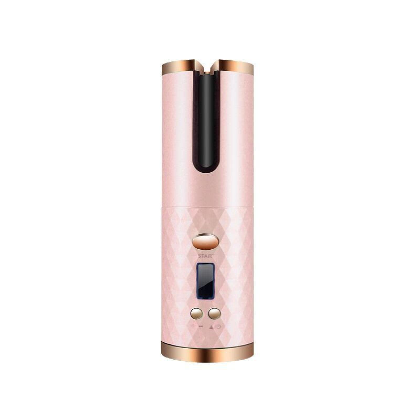 JZRH Automatic Hair Curler - Wireless Electric Curling Iron for Wet & Dry Hair, Pink - Perfect for Home Use, Styling, and Salon-Quality Curls