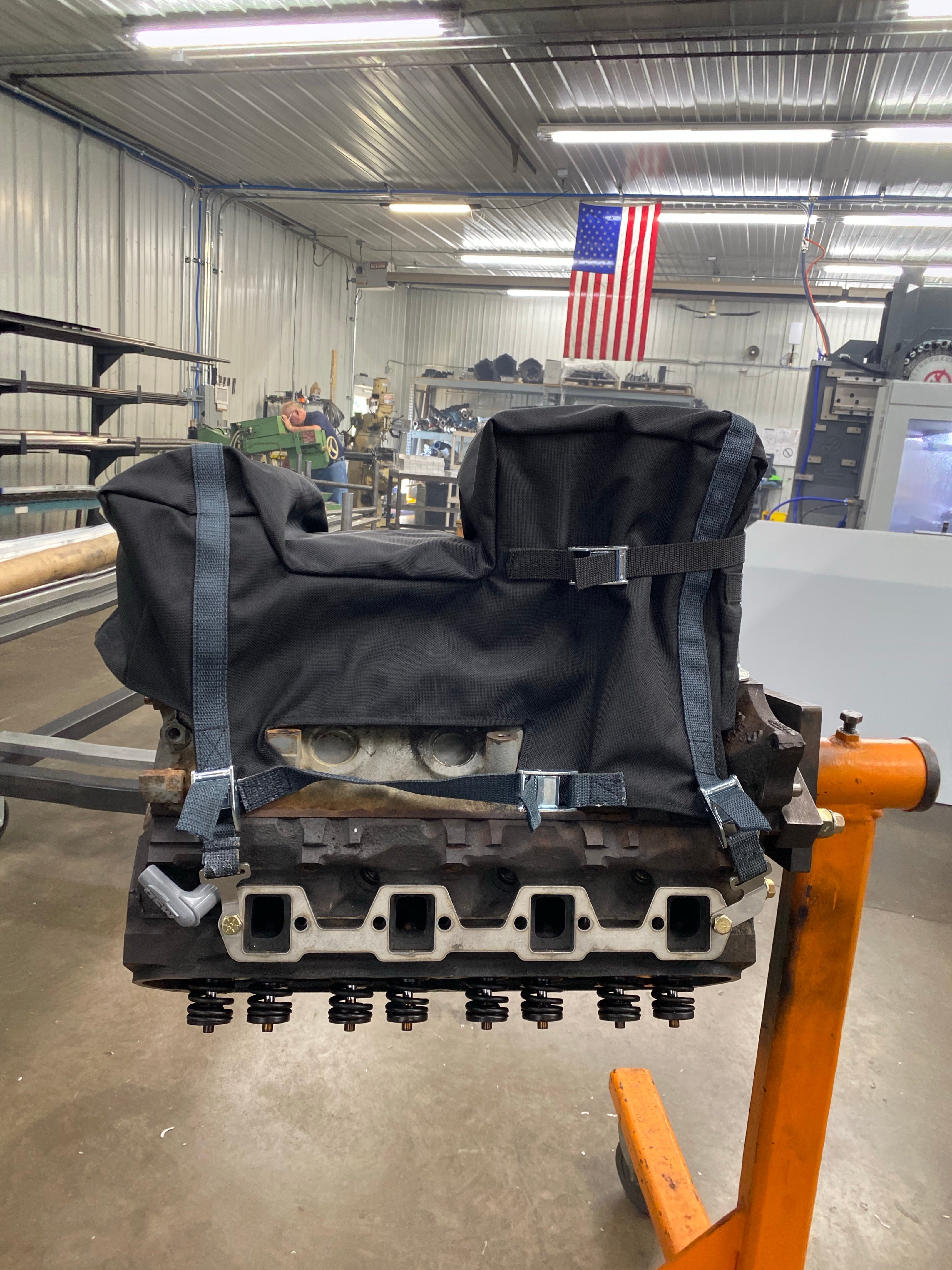 Motion Raceworks SBF Engine Diaper - Dual Sump Oil Pan Protection for Moroso 20534 & 20520 - High-Performance Leak Containment for Ford Small Block Engines - Ideal for Racing, Off-Road & High-Stress Applications
