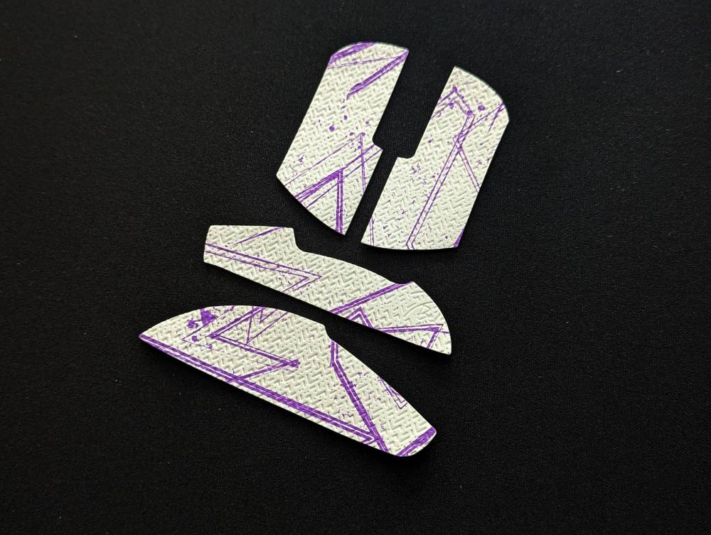 BT.L Mouse Grip for Lamzu Atlantis - Anti-Slip Gaming Grip Tape (White & Purple) | Enhanced Control for FPS, MOBA & Esports | Perfect for PC, Laptop & Gaming Setup