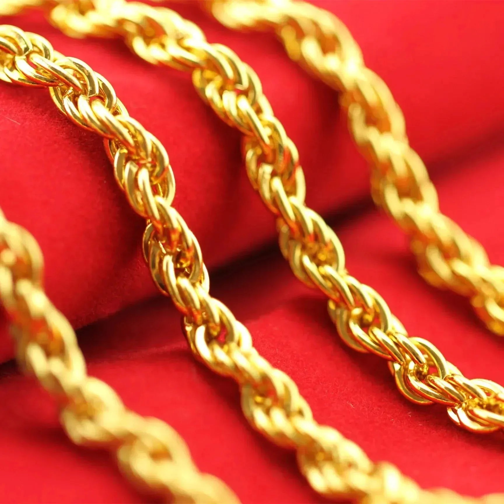 24K Pure Gold 999 Hemp Rope Necklace for Men & Women - Luxury Fortune Bringing Boss Necklace - Perfect for Gifts, Business Success & Spiritual Protection
