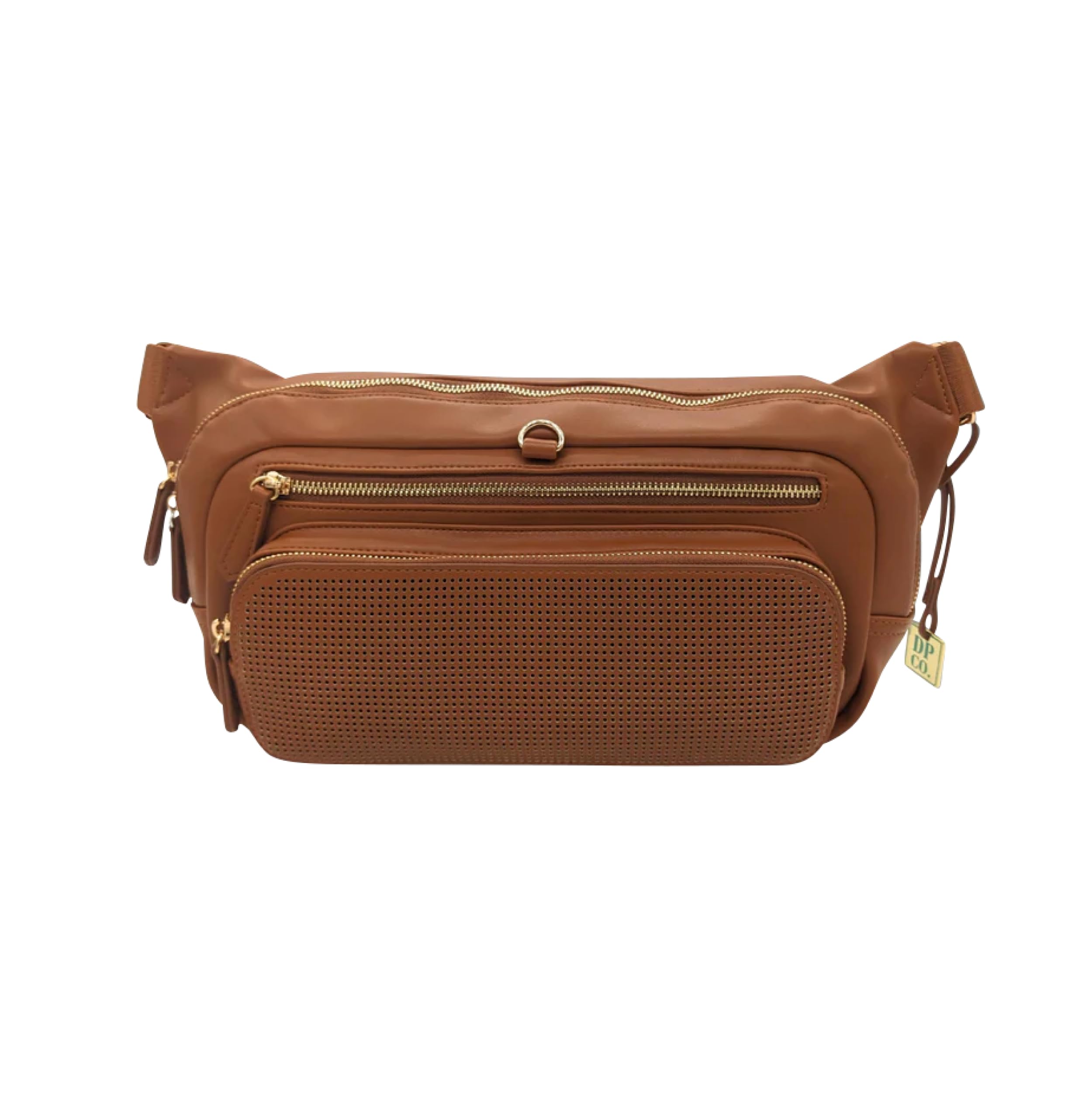 Designer Park Company - Women's Leather Crossbody Bag with Adjustable Strap & Locking Pins, Fashionable Fanny Pack Sling Bag for Theme Park, Travel, Shopping & Daily Use - Fawn Brown