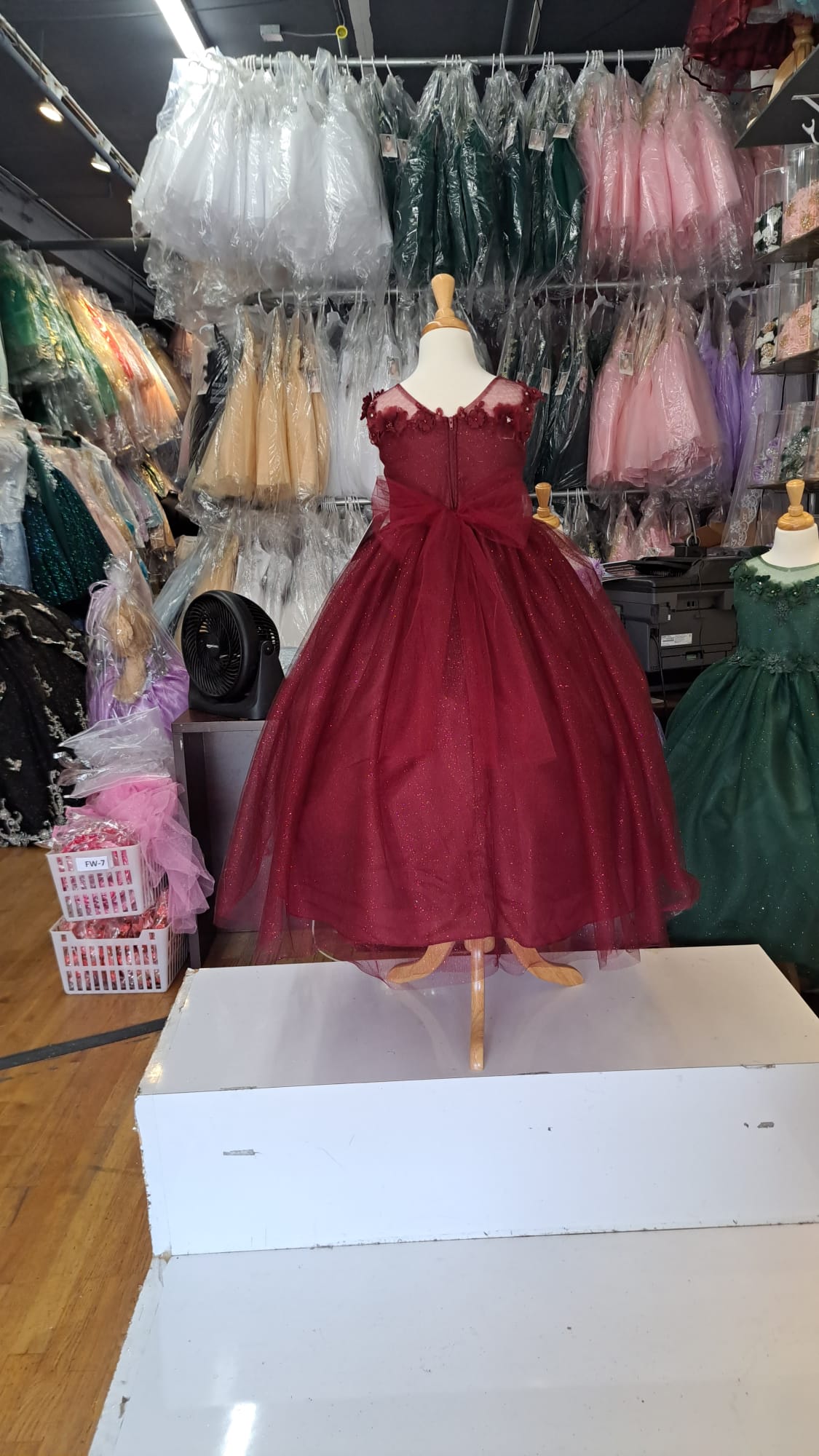 Big Girls Burgundy Illusion Neckline Floral Applique Glitter Tulle Party Dress - Sizes 8-16 | Perfect for Birthday Parties, Pageants & Special Occasions