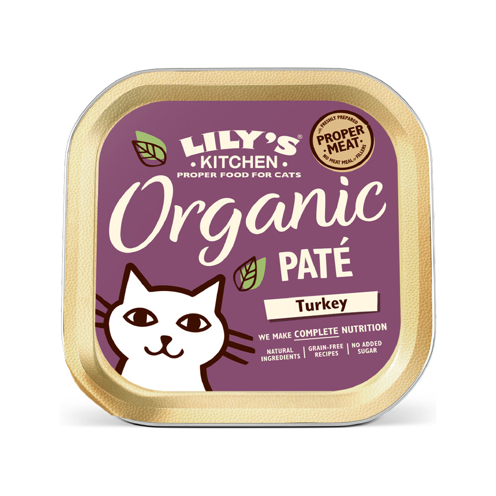Premium Organic Turkey Pâté Wet Cat Food - Grain-Free, High Protein Formula for Adult Cats - Perfect for Picky Eaters & Sensitive Stomachs - Ideal for Mealtime, Travel & Special Treats