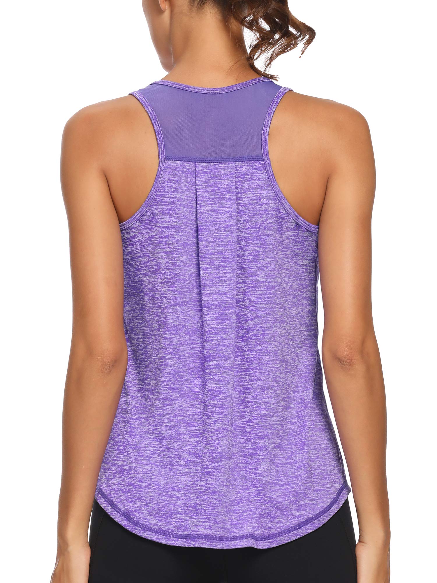 CNJUYEE Women's Workout Tops - Soft Mesh Racerback Yoga Shirts for Athletic Running, Breathable Tank Tops for Gym & Yoga | Perfect for Fitness, Training & Active Lifestyle
