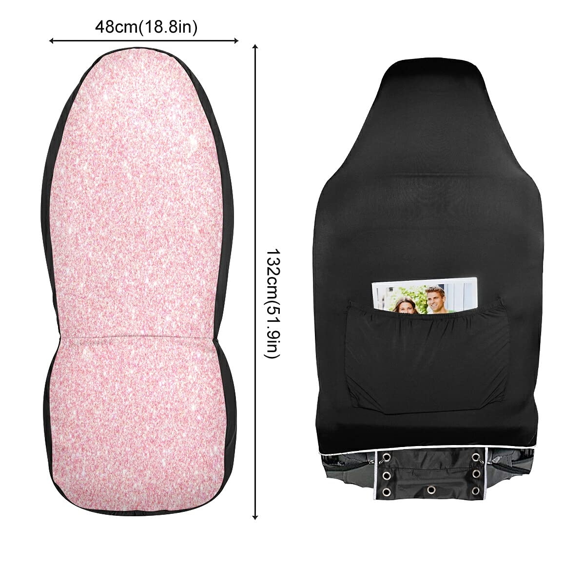 Pink Glitter Breathable Car Seat Cover - Universal Fit for Cars, SUVs, Trucks & Vans - 1pc Seat Protector for Comfort & Style | Perfect for Daily Commute, Road Trips & Vehicle Protection