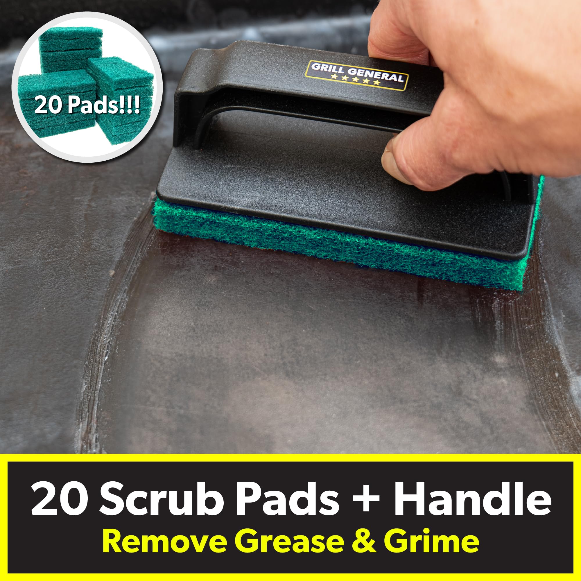 26-Piece Griddle & Grill Cleaning Kit for Blackstone, Weber, Traeger - Stainless Steel Scraper, 20 Scour Pads, 3 Cleaning Blocks with Handles - Perfect for Outdoor BBQ, Camping & Backyard Cooking - by SLOTDOG