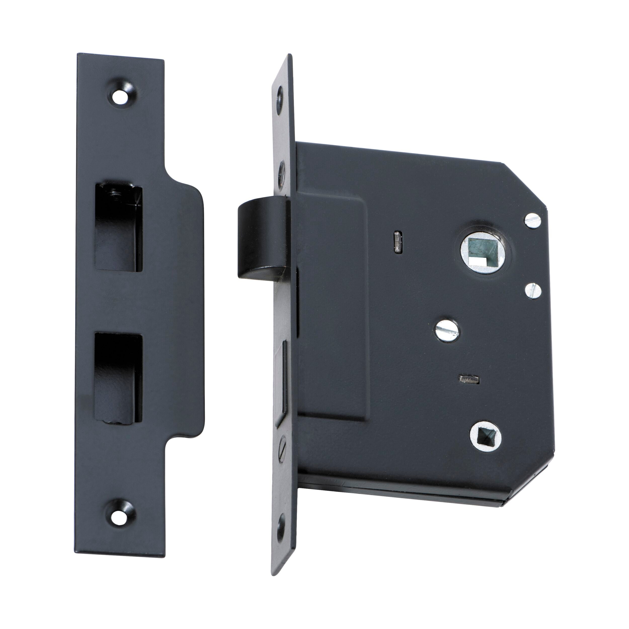 2262 Mortise Lock Privacy Matte Black CTC 57mm Backset 44mm - Secure Interior Doors for Bedrooms, Bathrooms & Offices