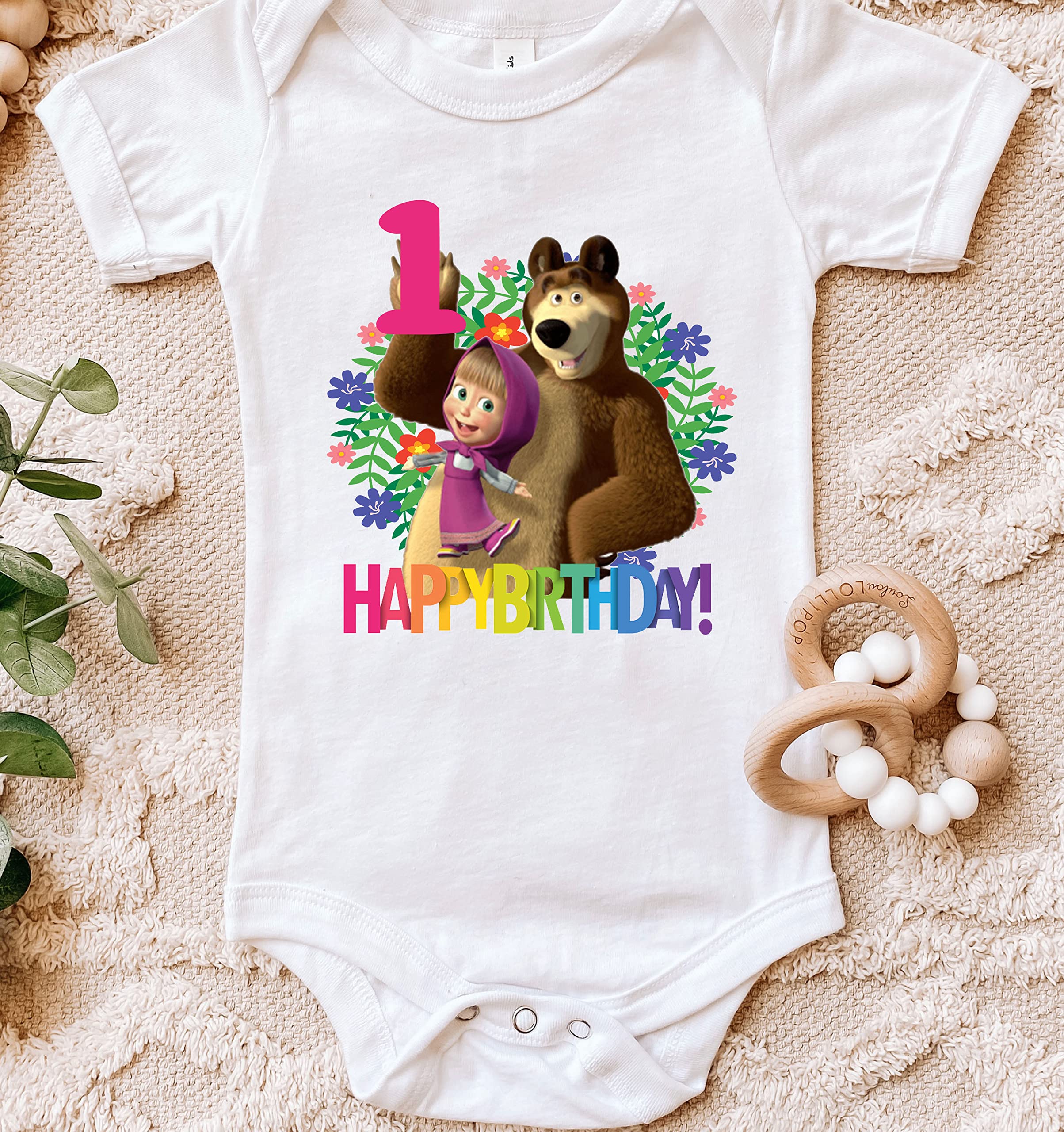 Adorable Bear First Birthday Outfit for Girls & Boys - Sweet 1st Birthday Onesie Romper (2T) | Perfect for Baby's Milestone Celebration, Birthday Photos & Special Occasions