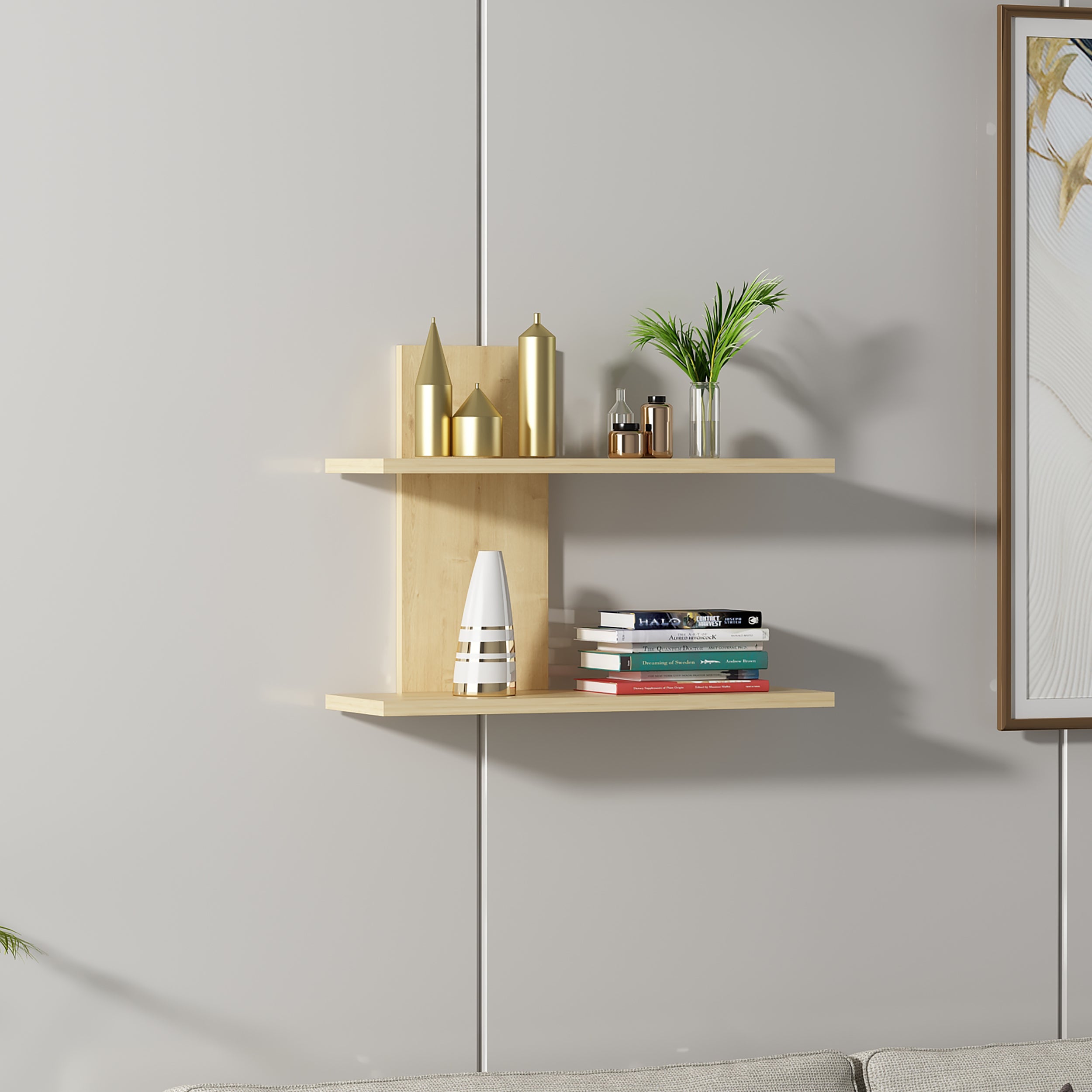 Walter Floating Wall Shelf - Modern Wooden Wall Shelves for Living Room, Bedroom & Bathroom - Stylish Storage & Display Solution for Home Decor