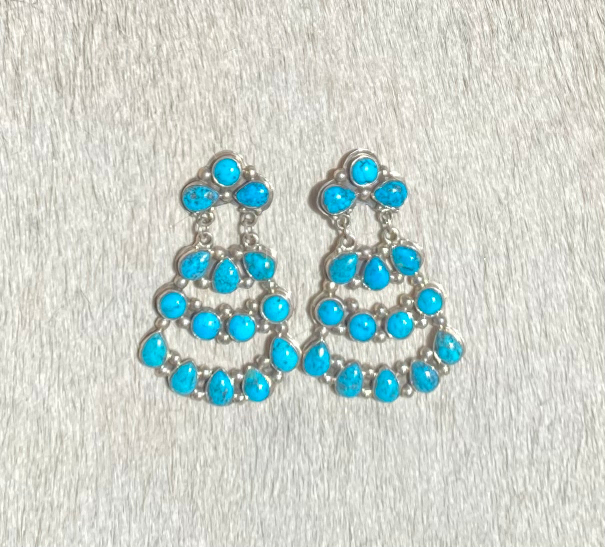Turquoise Pyramid Drop Earrings for Women - Boho Chic Handmade Jewelry for Casual & Party Wear