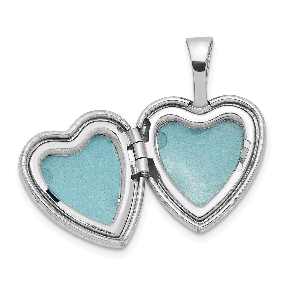 Sterling Silver 12mm Heart Locket with Diamond - Perfect Gift for Daughter