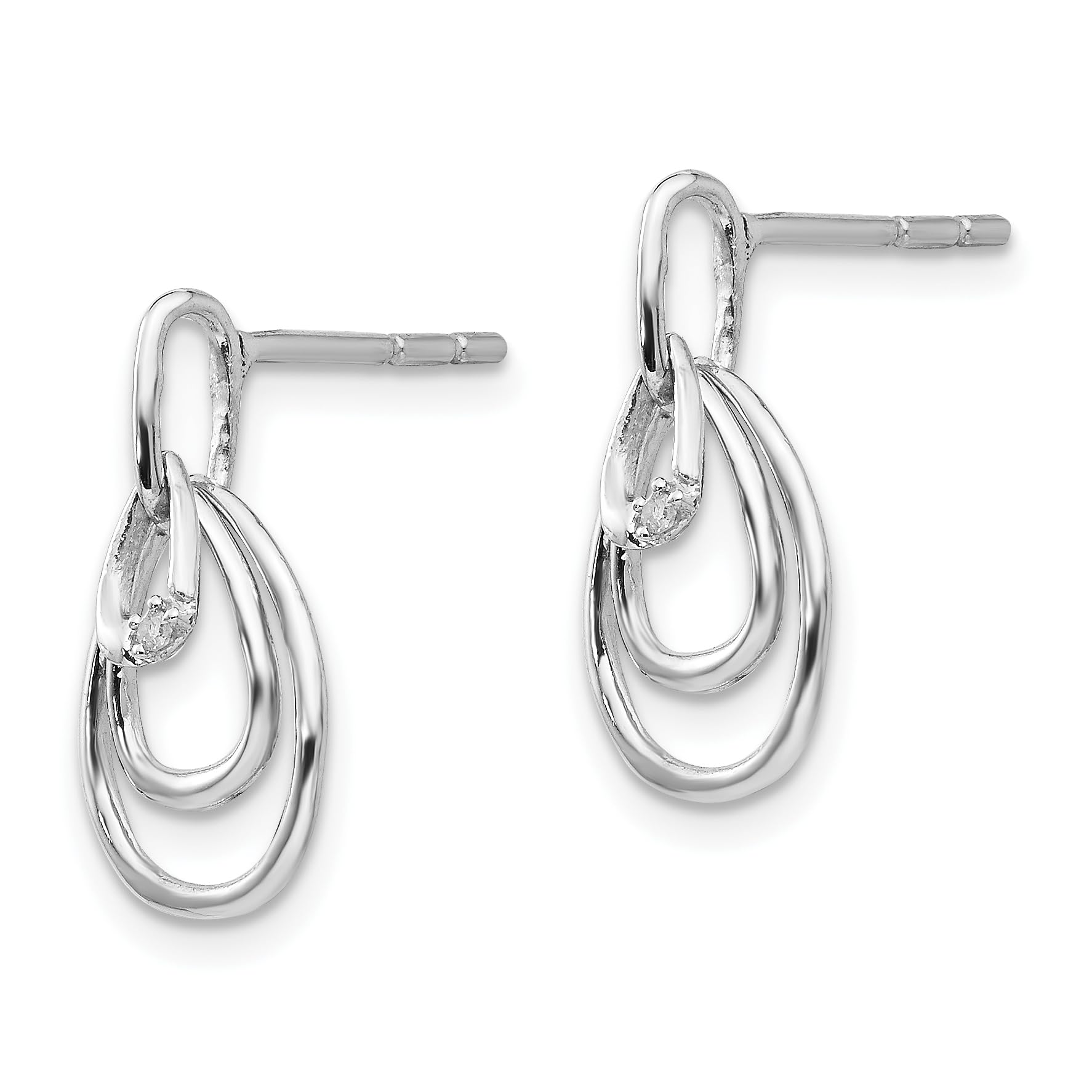 925 Sterling Silver Teardrop Diamond Stud Drop Dangle Earrings for Women - Elegant Party Wedding Jewelry Gift