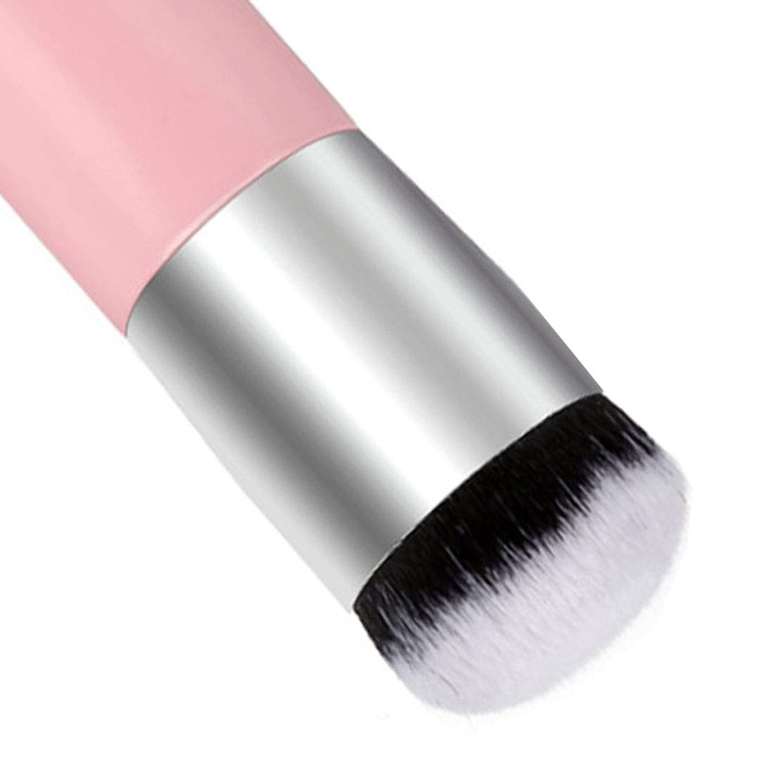 Premium Wooden Handle Large Round Head Makeup Brush for Foundation, Powder & BB Cream - Soft & Plump Bristles (Pink) - Perfect for Flawless Airbrush Finish & Professional Makeup Application