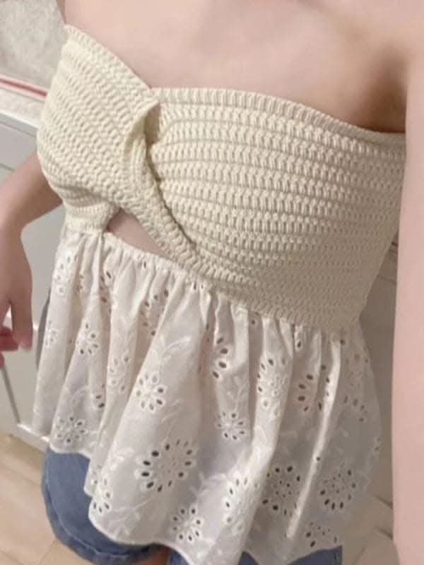 Stylish Embroidered Knit Tube Top for Women - Fashionable Summer Crop Top for Beach, Music Festivals & Casual Outfits