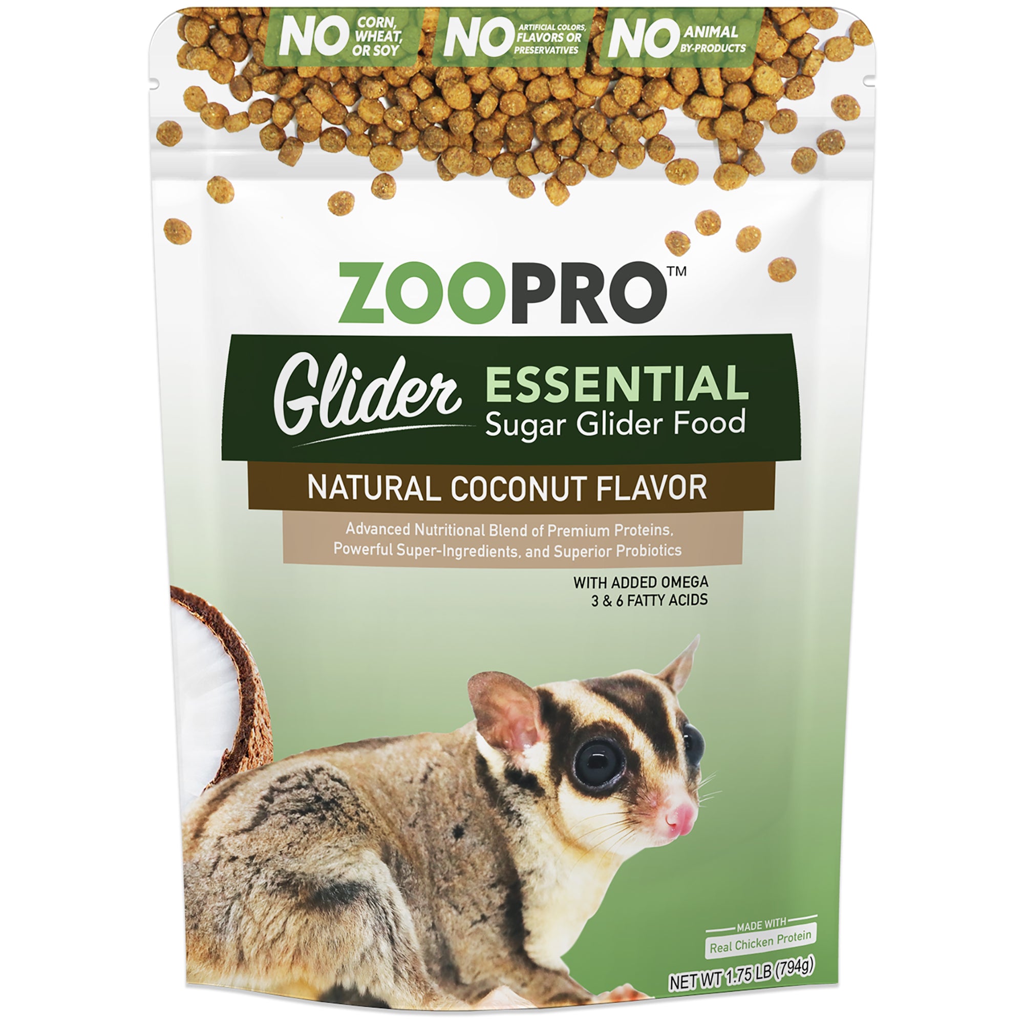 Premium ZooPro Glider Essential Sugar Glider Food - Complete Nutrition for Pet Sugar Gliders - Perfect for Daily Feeding & Treats at Home or Travel
