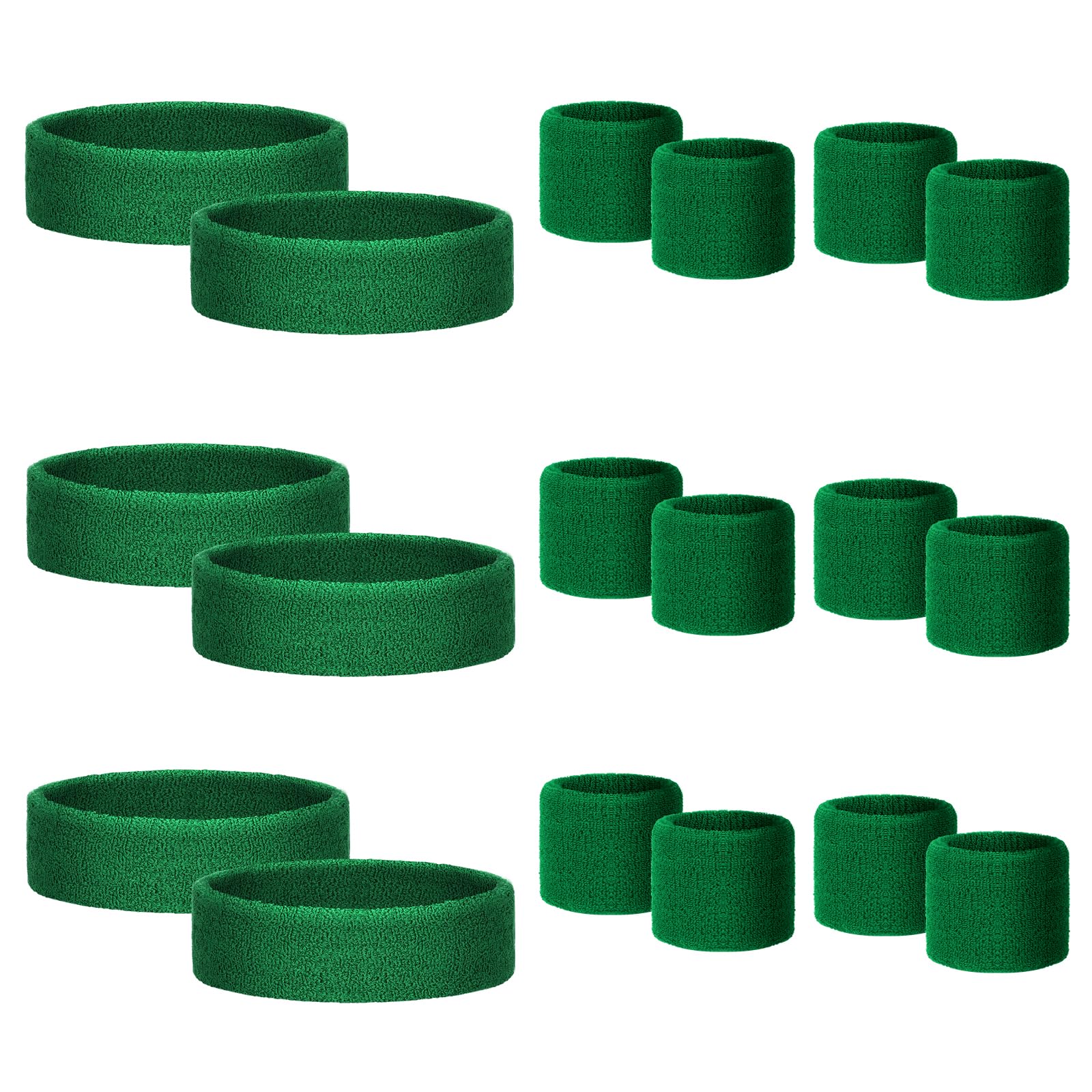 18 Pcs Kids Sports Sweatbands Set - Colorful Elastic Headbands & Wrist Bands for Basketball, Football, Running, Gym - Moisture Wicking Team Activity Accessories for Boys and Girls - Perfect for School Sports, Workouts & Outdoor Exercise