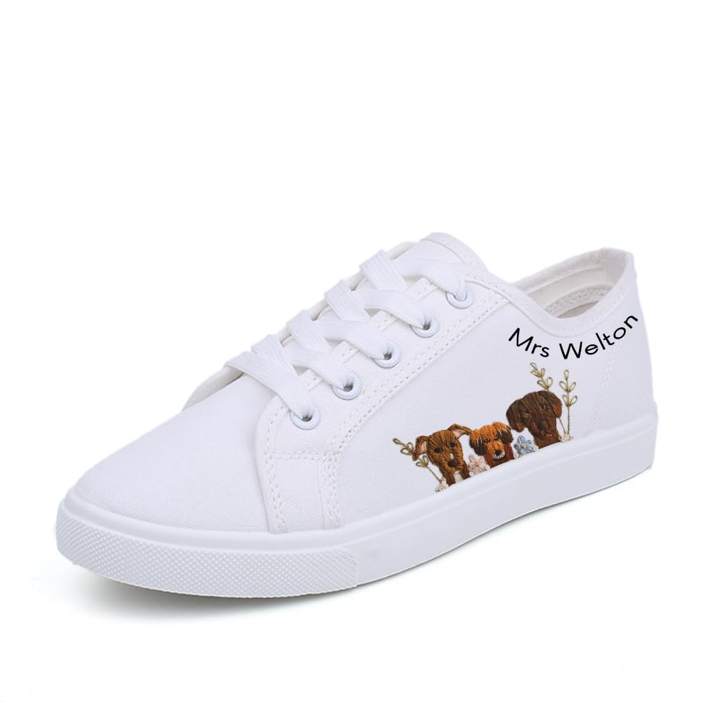Custom Embroidered Pet Wedding Sneakers for Dogs & Cats | Personalized Bridal Shoes for Women US Size 9 | Handmade Wedding Sneakers for Pets | Perfect for Pet-Inclusive Weddings & Photo Shoots