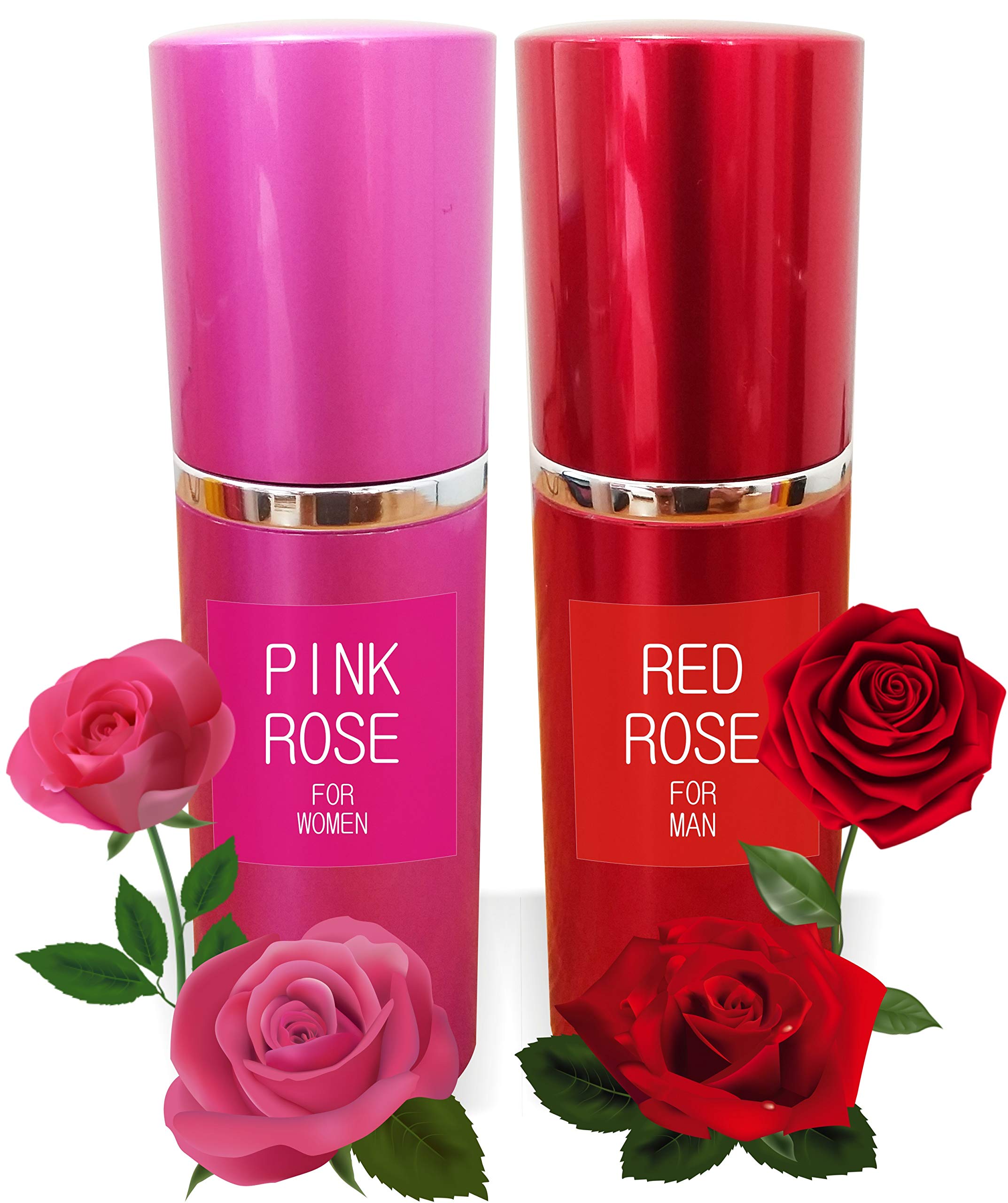 Premium Natural Rose Perfume Set - 60ml Pink & Red Rose Eau De Parfum Spray for Men & Women | Long-Lasting Fragrance | Romantic Date, Wedding, Special Occasion Gift