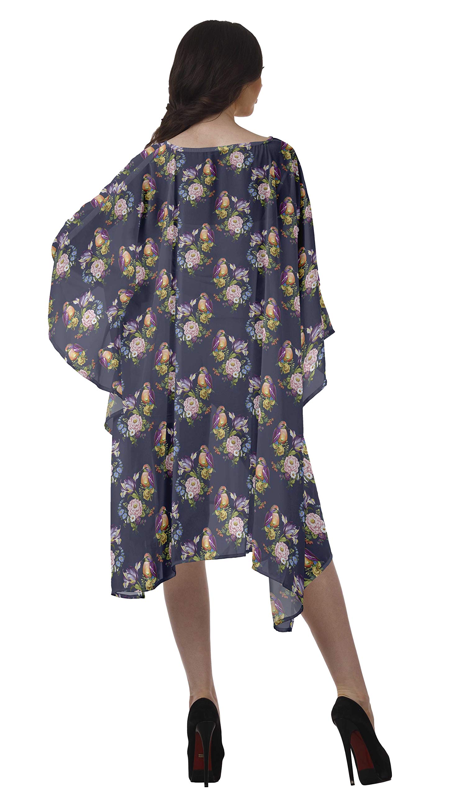 Stylish Moomaya Women's Georgette Short Kaftan - Flowy Beach Cover Up Dress for Swimsuits | Perfect for Poolside, Vacation & Summer Outfits