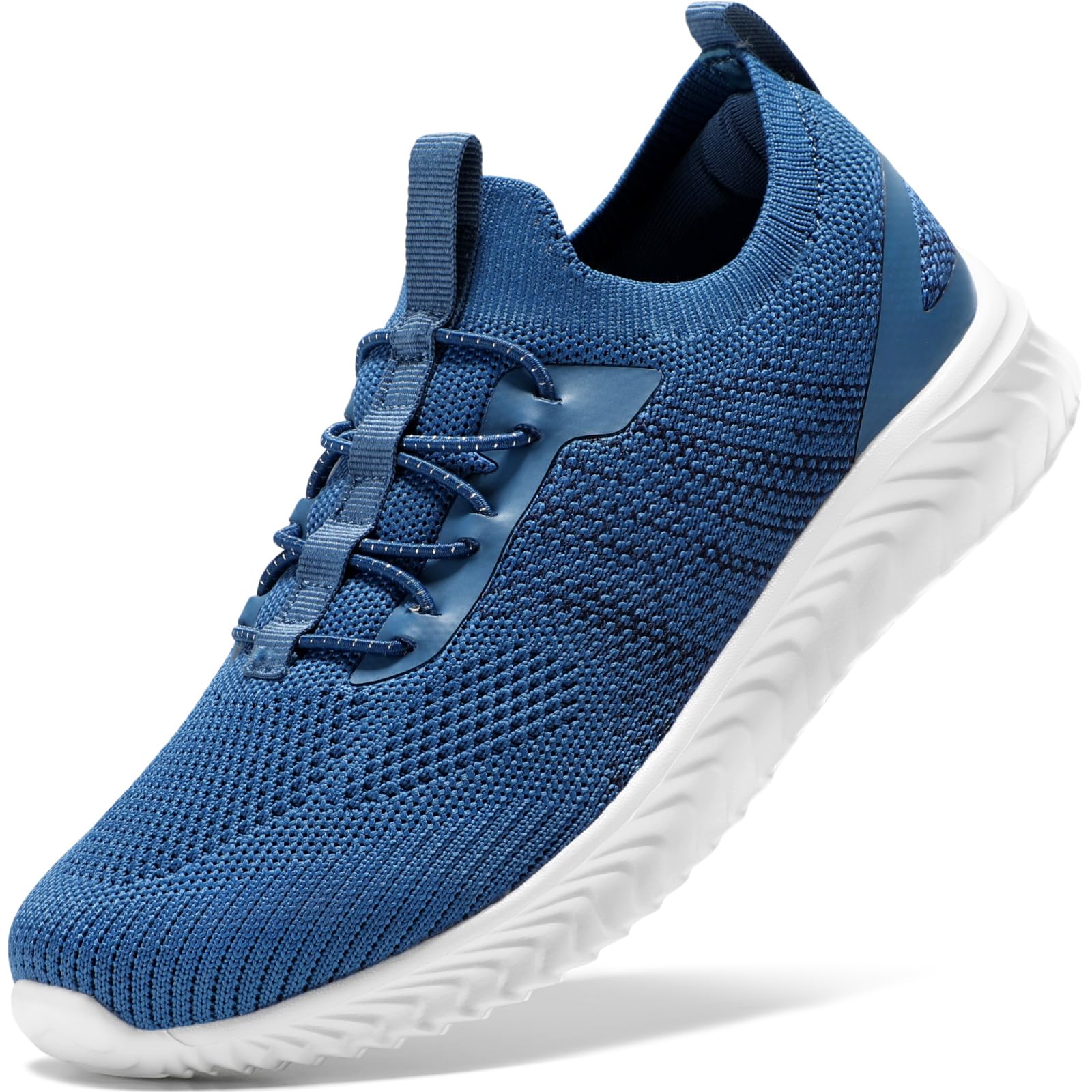STQ Women's Walking Shoes - Slip On Sneakers with Arch Support & Non-Slip Sole - Memory Foam Comfort - Denim Blue (Size 9.5) - Perfect for Walking, Shopping & Daily Wear