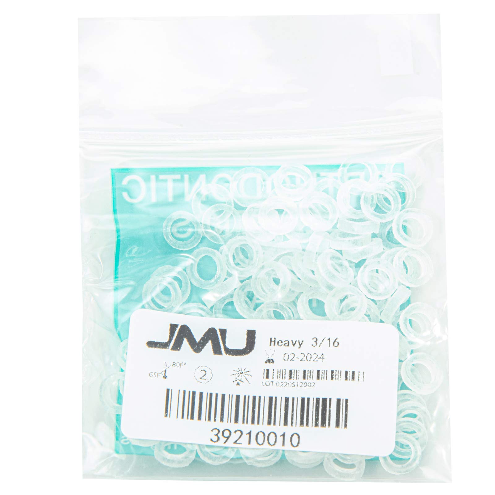 JMU Orthodontic Elastics 3/16 Heavy - 500 Pack Latex-Free Dental Rubber Bands for Braces | Made in USA | Perfect for Teeth Alignment & Jaw Correction