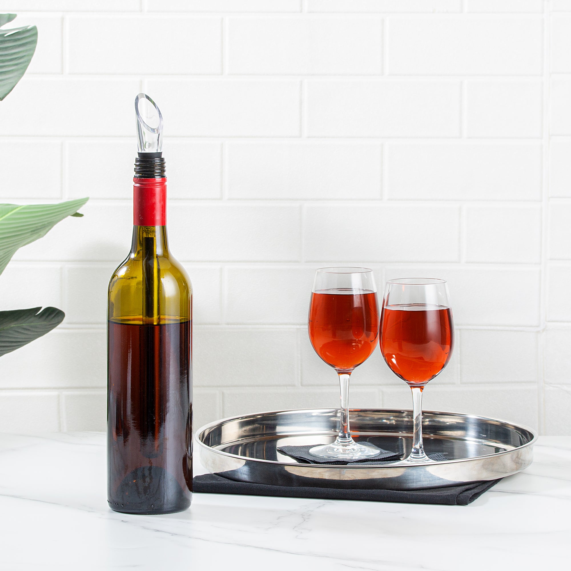 Premium Stainless Steel Wine Chiller Stick with Aerator and Pourer - 12.75