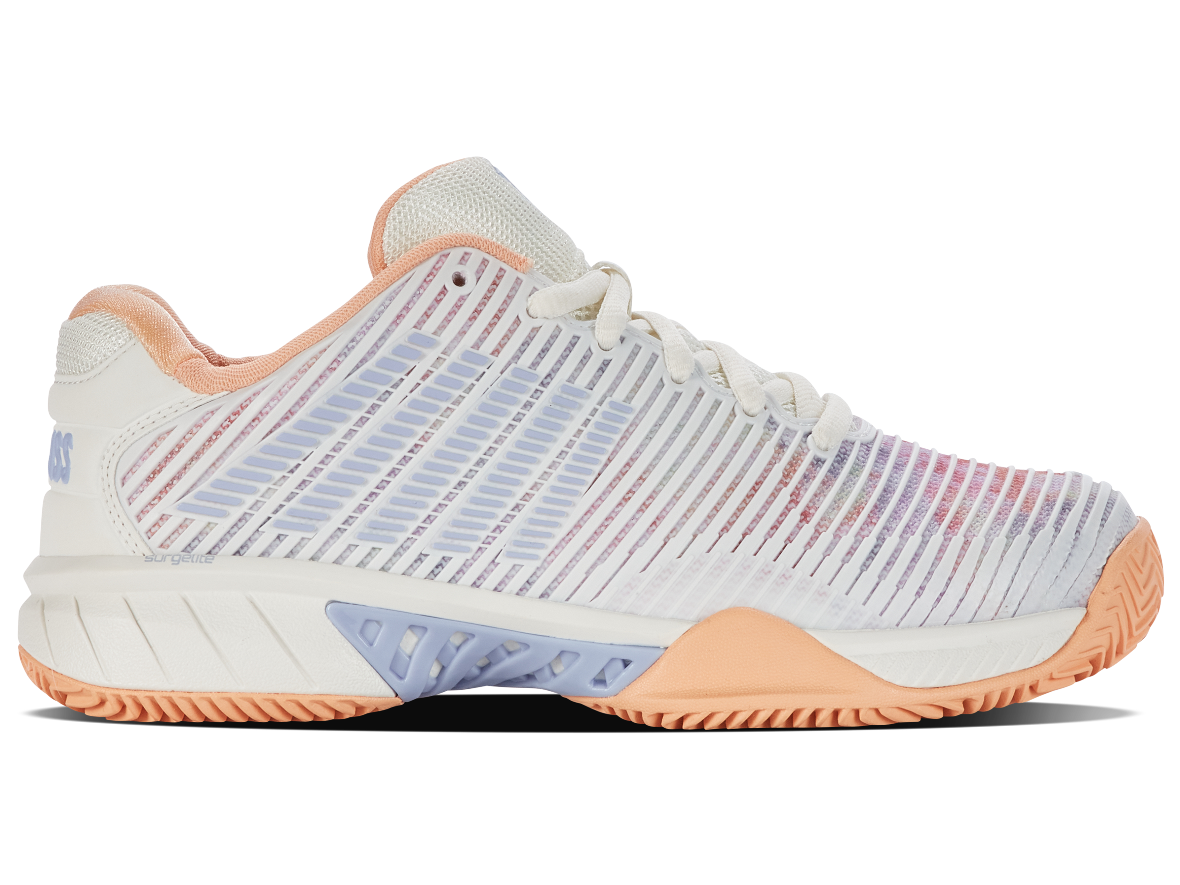 Hypercourt Express 2 Clay Tennis Shoes - Men's Size 165 (96614) | Star White/Peach Fuzz/Heather Colorway | Perfect for Clay Court Matches & Casual Wear