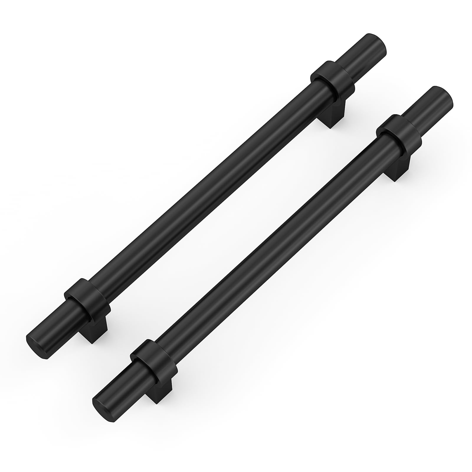 10 Pack 5 Inch Black Matte Cabinet Pulls - Zinc Allay Kitchen Drawer Handles & Dresser Hardware for Modern Cabinets, Wardrobes and Furniture (Set of 10)