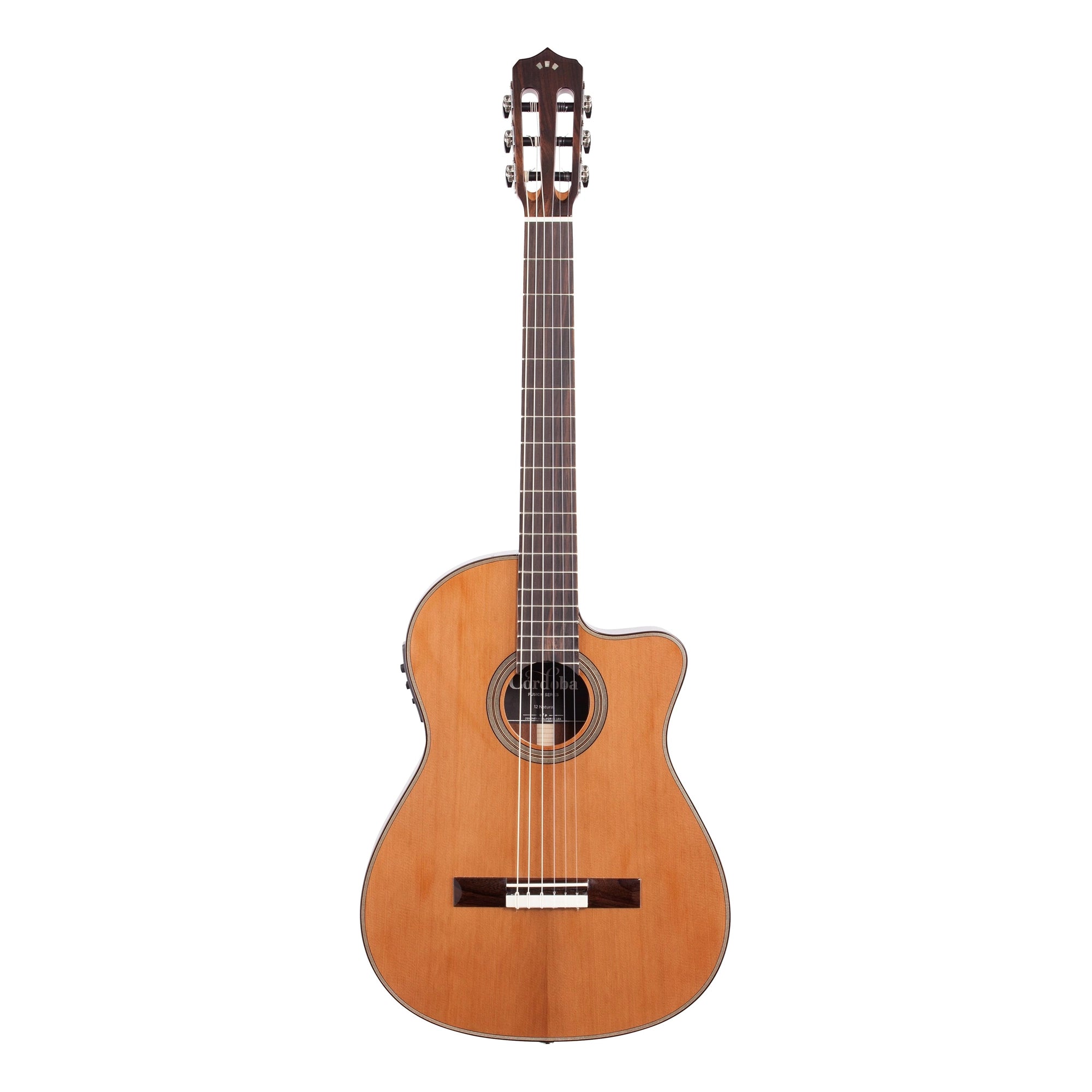 Córdoba Fusion 12 Nylon String Acoustic Guitar - Natural Finish | Classical & Flamenco Guitar for Beginners & Professionals | Perfect for Home Practice, Live Performances & Studio Recording