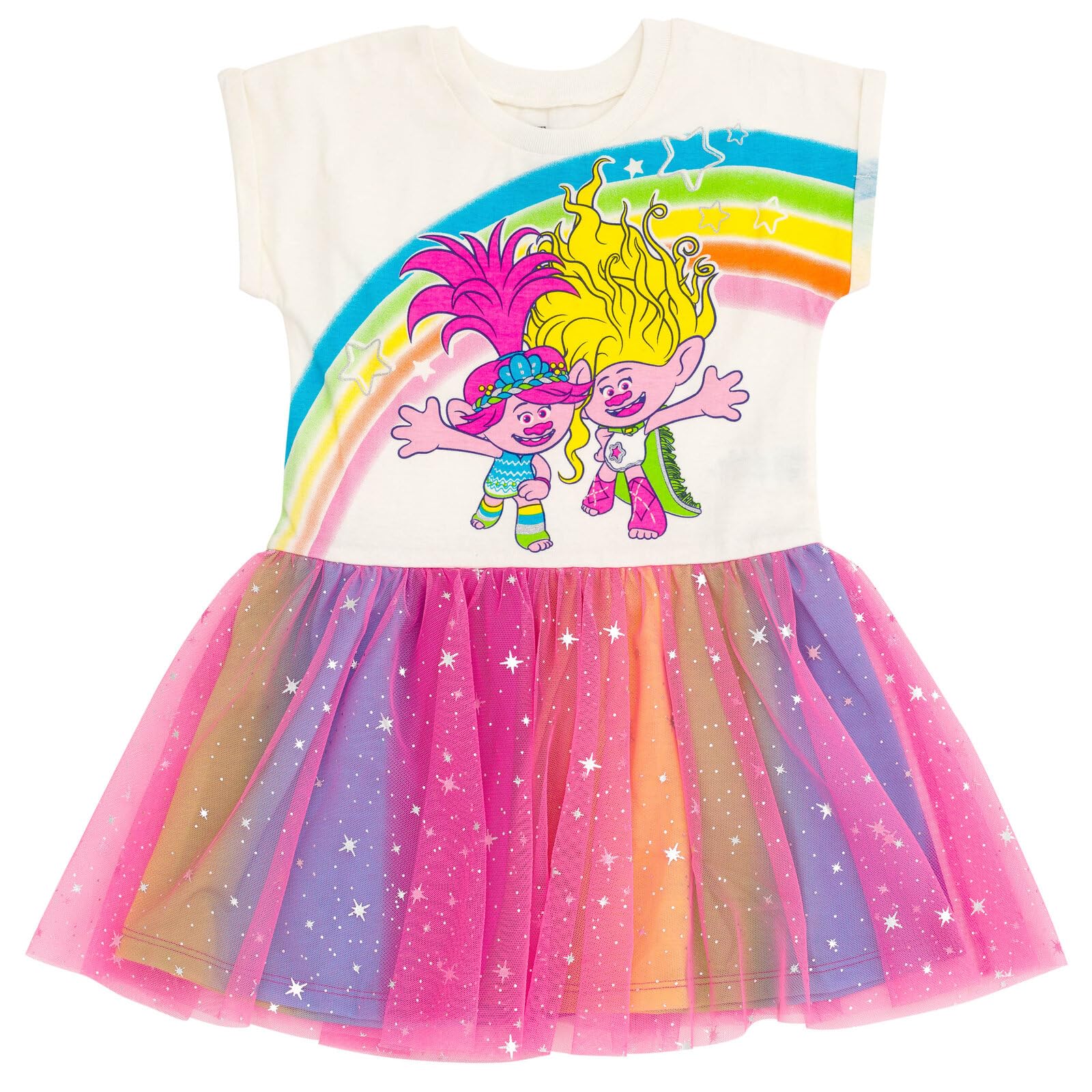 DreamWorks Trolls Poppy Girls Dress for Toddler to Little Kid - Perfect for Birthday Parties, Halloween Costumes & Dress-Up Play