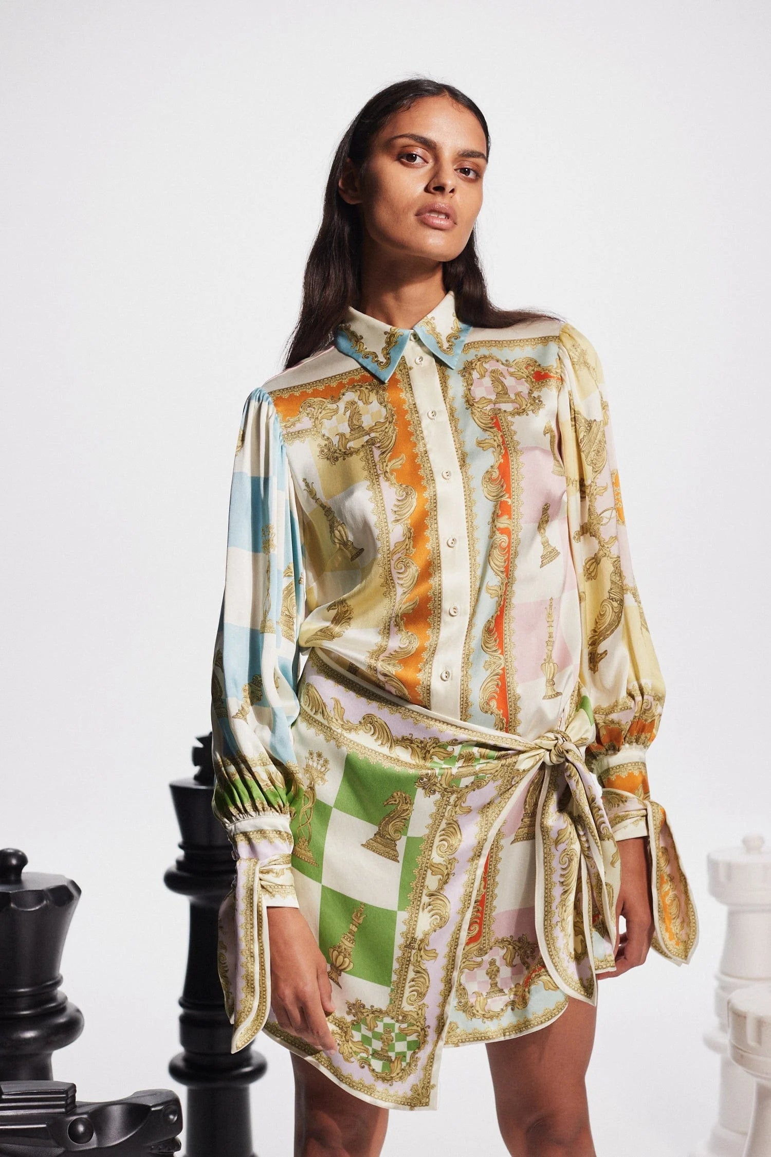 Checkmate Silk Mini Dress - Elegant & Sexy Women's Party Dress for Night Out, Date Night & Special Occasions