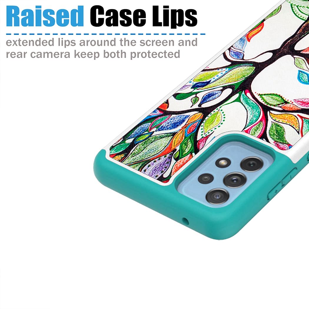 Shockproof Heavy Duty Samsung Galaxy A72 5G Phone Case - Cute Tree Design Protective Cover for Everyday Use, Travel & Outdoor Activities
