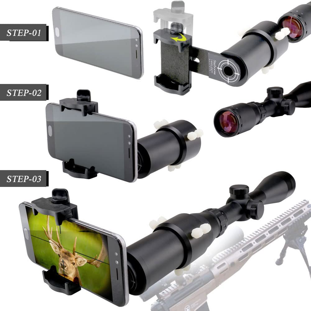 **Best Rifle Scope Mount Camera Adapter for Smartphone - Hunting & Shooting Teaching Accessory with Extension Tube - Perfect for Outdoor Adventures & Wildlife Observation**