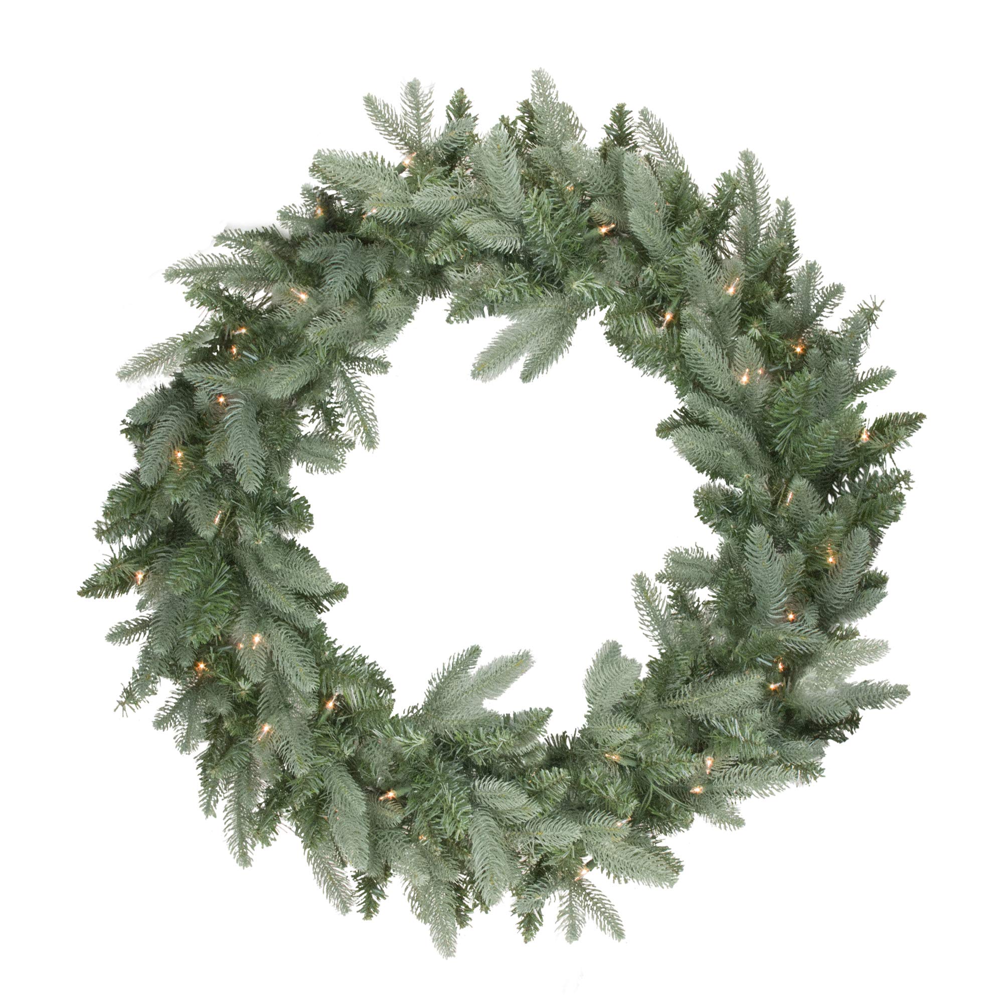 36-Inch Pre-Lit Washington Frasier Artificial Christmas Wreath with Clear Lights - Holiday Home Decor for Front Door, Fireplace & Indoor Christmas Decorations