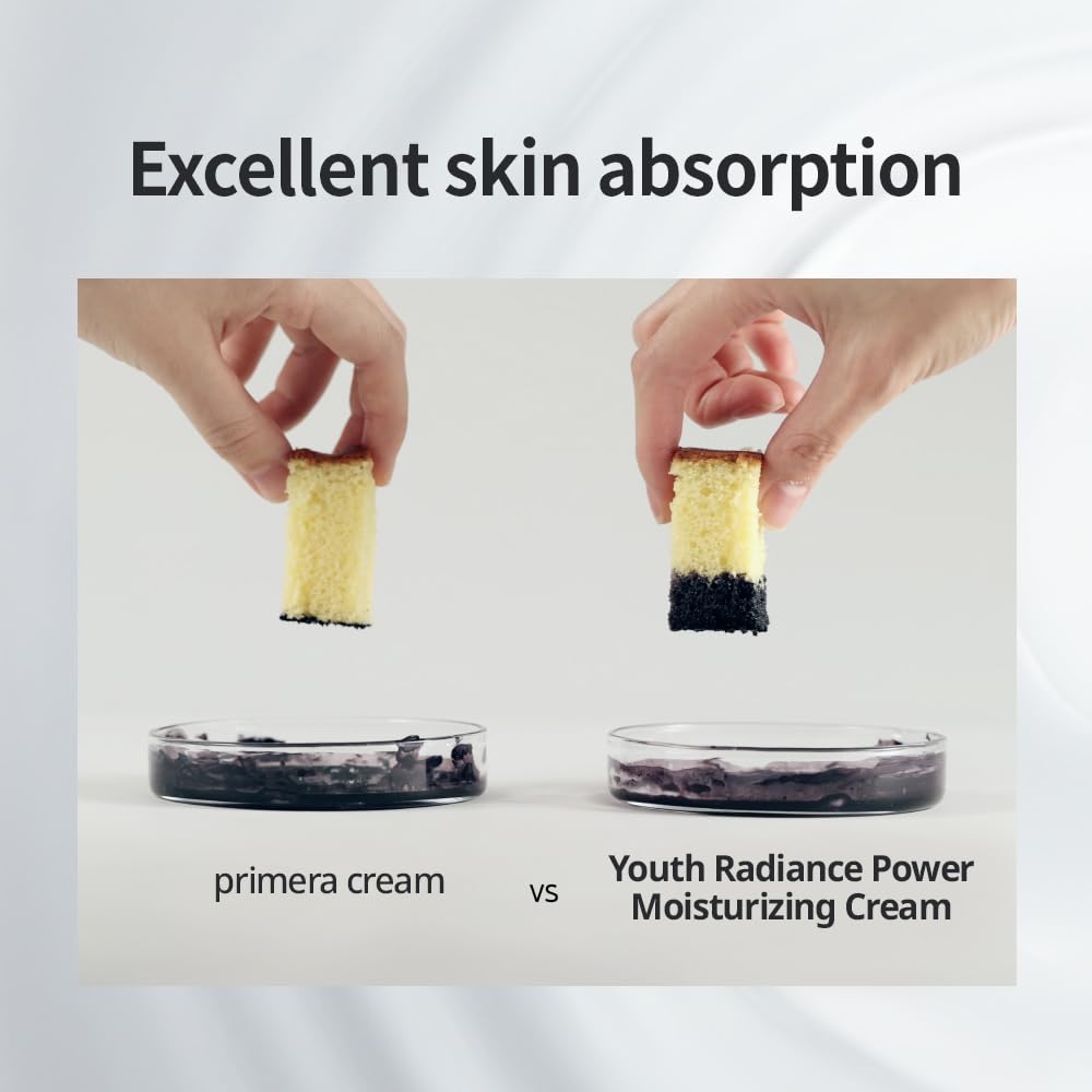 PRIMERA Youth Radiant Power Moisturizing Cream 50ml (1.7 fl oz) - Skin Barrier Booster, Hydrating Facial Cream for Dry Skin, Anti-Aging & Brightening - Premium Korean Beauty Skincare for Day & Night Use