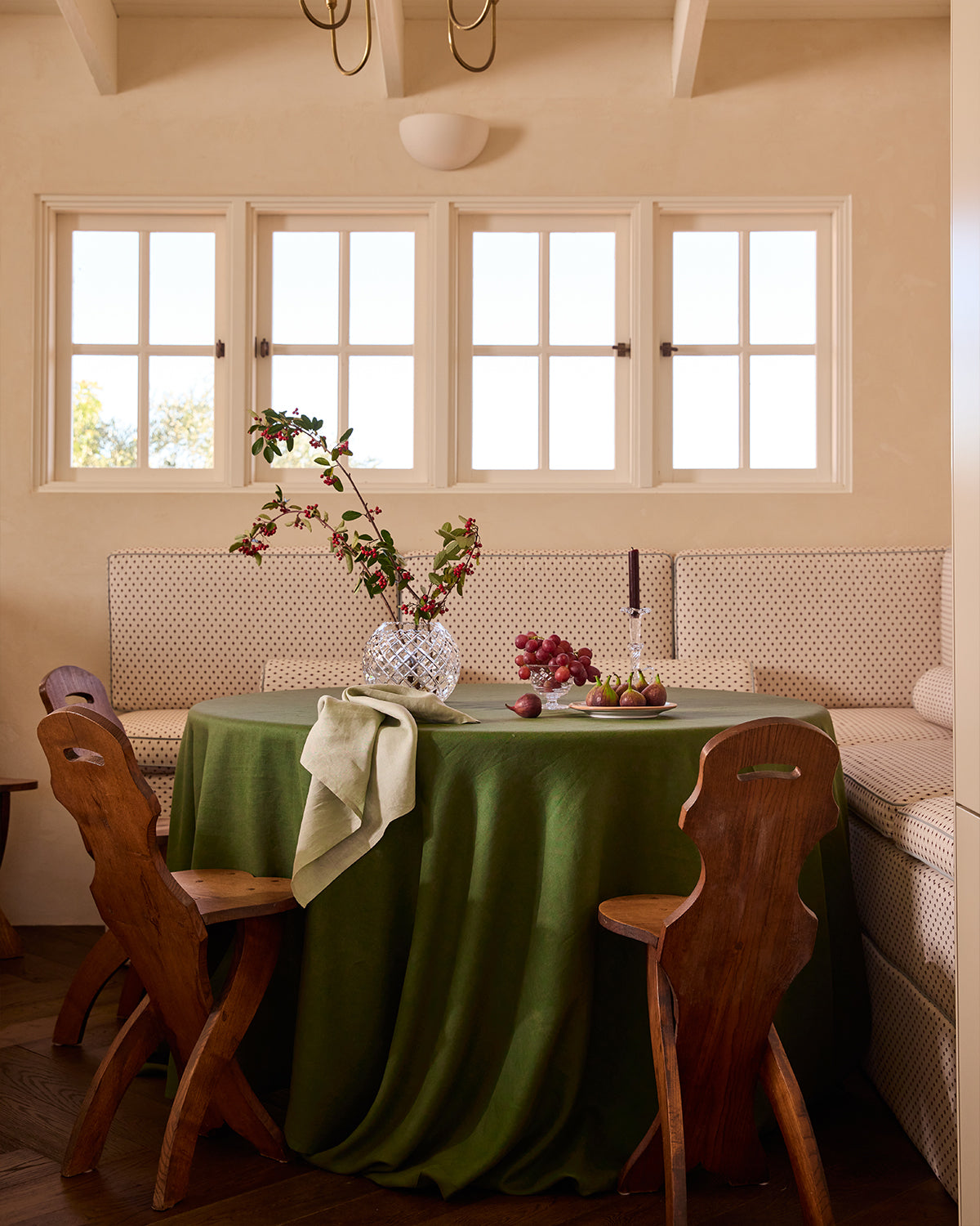 Premium 100% French Flax Linen Tablecloth - Natural Olive Green - Eco-Friendly & Durable - Perfect for Dining, Weddings & Home Decor