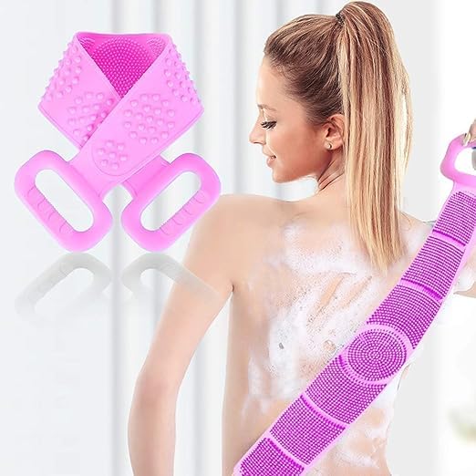 WOODZEN Silicone Back Scrubber - Exfoliating Shower Brush for Deep Cleaning & Massage - Perfect for Men & Women Skin Care